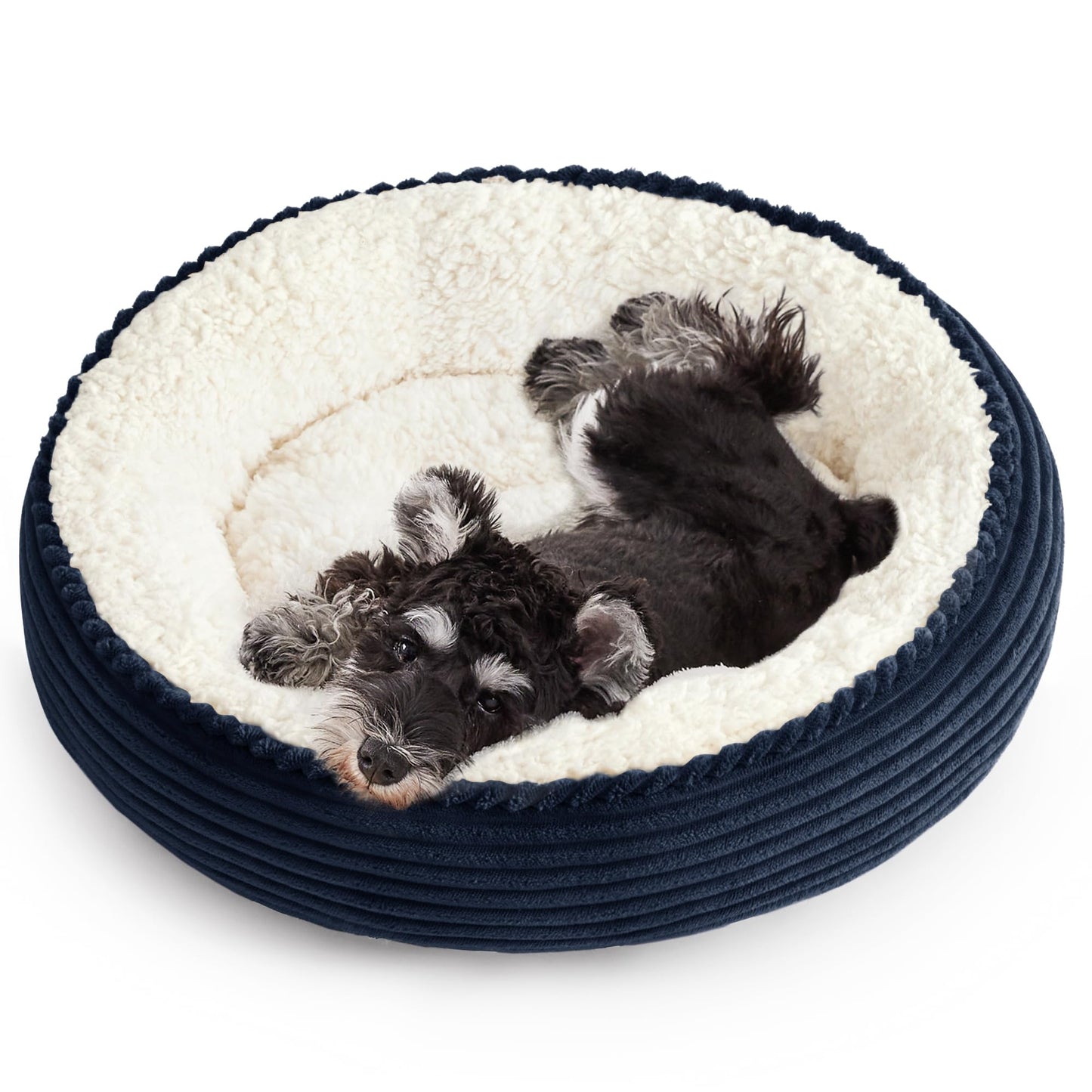Love's cabin Round Donut Cat and Dog Cushion Bed, 20in Bed for Cats or Small Dogs, Anti-Slip & Water-Resistant Bottom, Super Soft Durable Fabric Pet Beds, Washable Luxury Cat & Dog Bed Gray