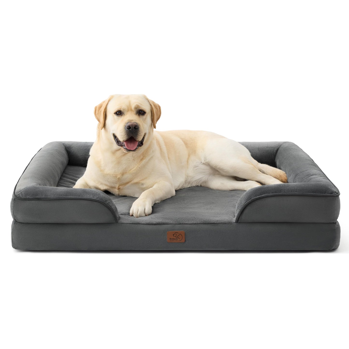 Bedsure Orthopedic Dog Beds Large Sized Dog - Washable Large Dog Cat Bed Waterproof, Comfort Dogs Couch Sofa with Washable Removable Cover, Pet Bed with Nonskid Bottom, Grey, 35"