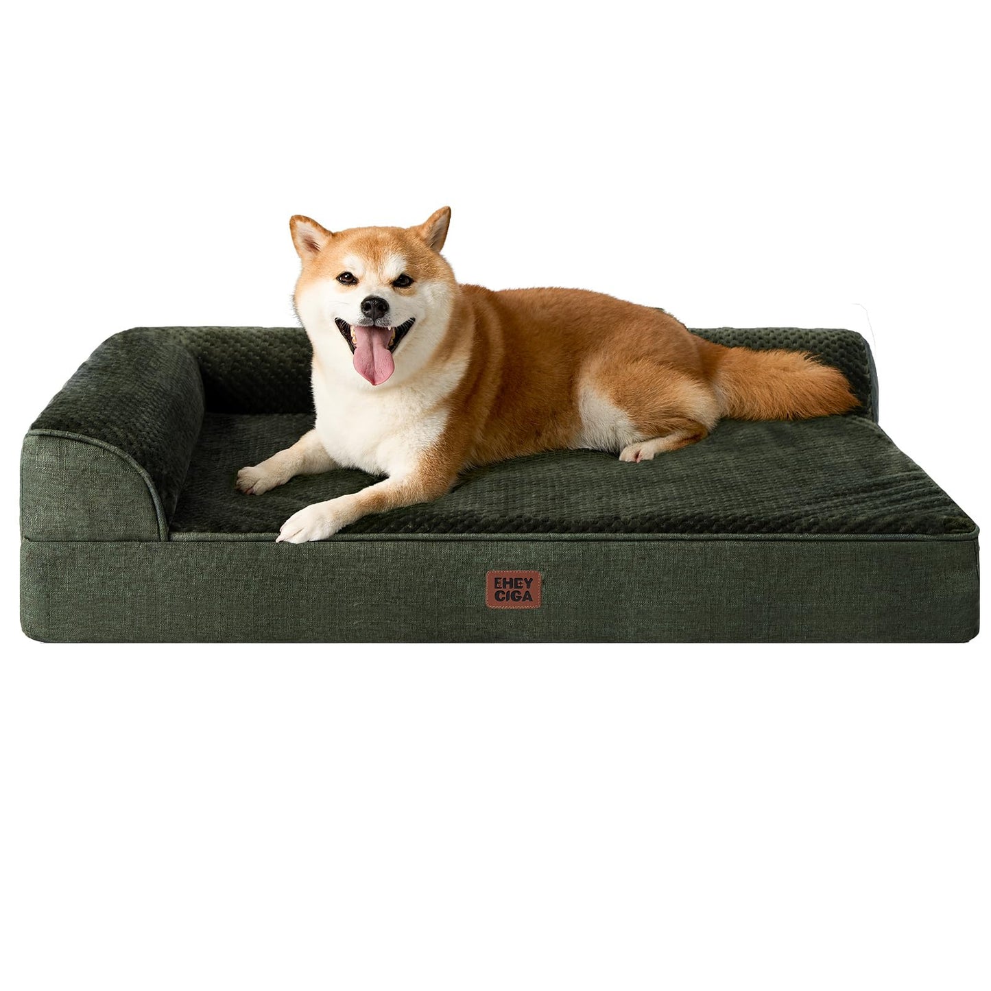EHEYCIGA Orthopedic Dog Bed Medium Size Dogs, Memory Foam Dog Bed with Washable Removable Cover, Waterproof Pet Sofa Couch for Crate with Nonskid Bottom, 30x20x6, Grey