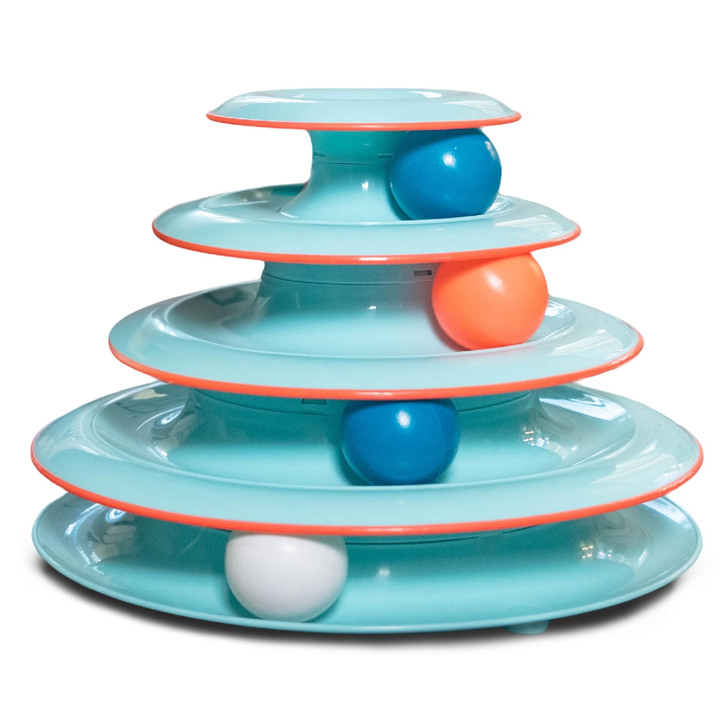 Catstages Tower of Tracks Cat Toy – 3-Level Track Tower with 6 Balls, Interactive Cat Toy for Indoor Enrichment