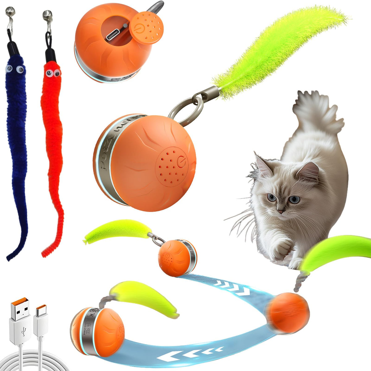 Interactive Dog Toys,Active Moving Pet Plush Toy,2026 New shaking dog ball pig dog toy Interactive Dog Ball with song Squeaky Moving Dog Ball Toy,Rechargeable Toys to Keep Them Busy Dog Toys(Blue Pig)