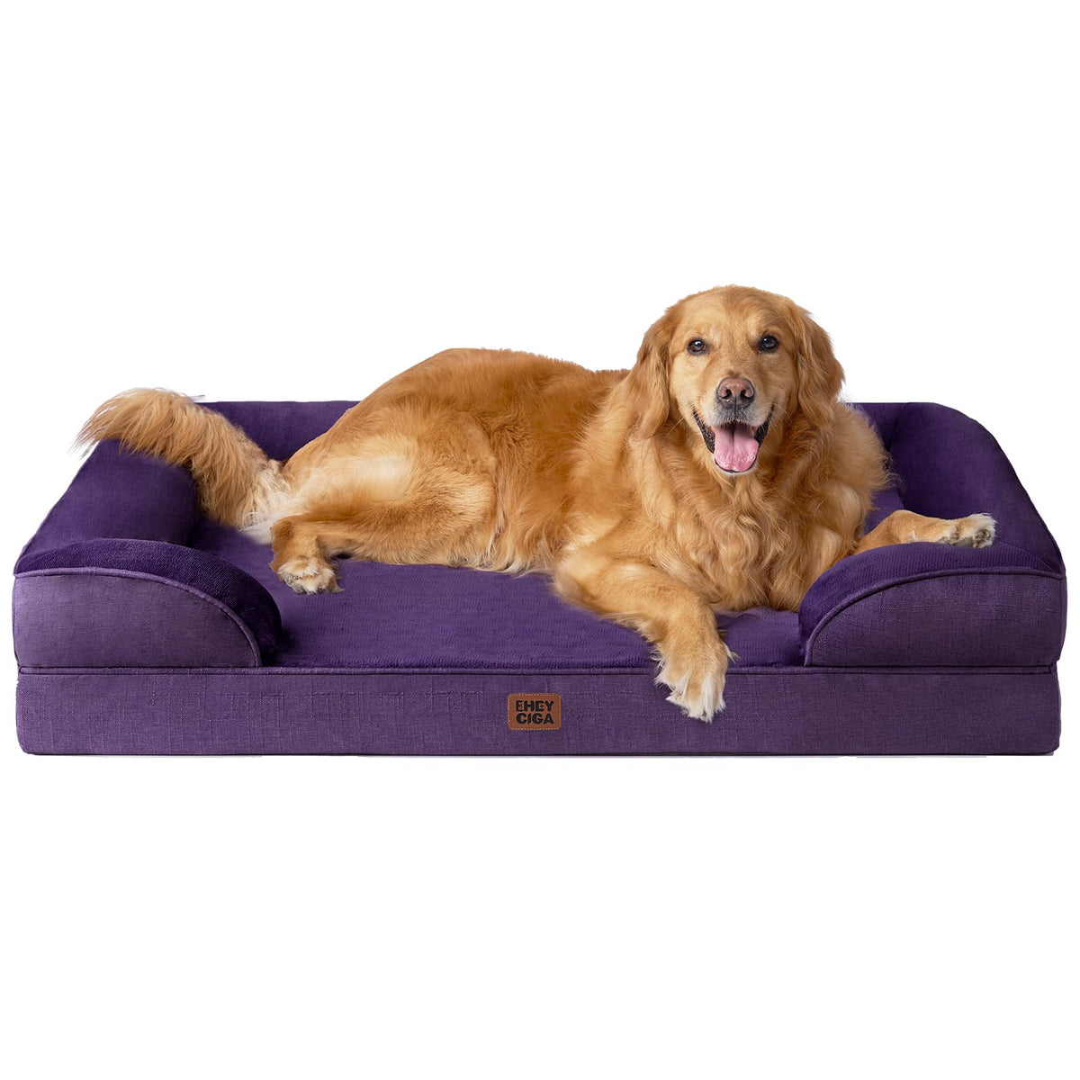 EHEYCIGA Orthopedic Dog Beds for Extra Large Dogs 44x32Inch, Waterproof Memory Foam XL Pet Bed with Sides, Non-Slip and Egg-Crate Foam Big Dog Couch Bed with Washable Removable Cover, Grey