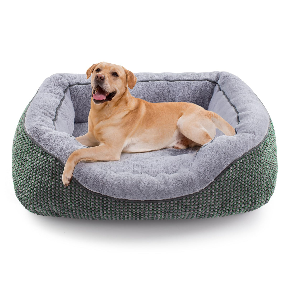 INVENHO Medium Dog Beds for Medium Dogs Washable, Rectangle Dog Bed Medium Size Dog, Orthopedic Dog Bed, Warming Soft Calming Sleeping Puppy Bed Durable Pet Bed with Anti-Slip Bottom M(30"x24"x9")