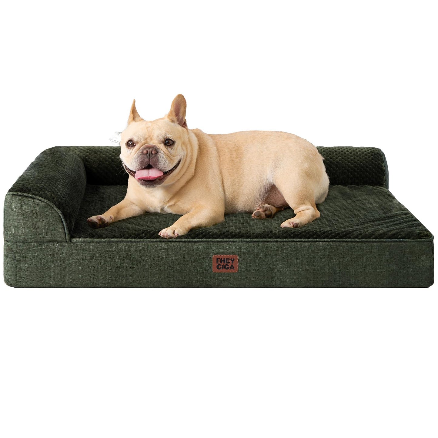 EHEYCIGA Orthopedic Dog Bed Medium Size Dogs, Memory Foam Dog Bed with Washable Removable Cover, Waterproof Pet Sofa Couch for Crate with Nonskid Bottom, 30x20x6, Grey