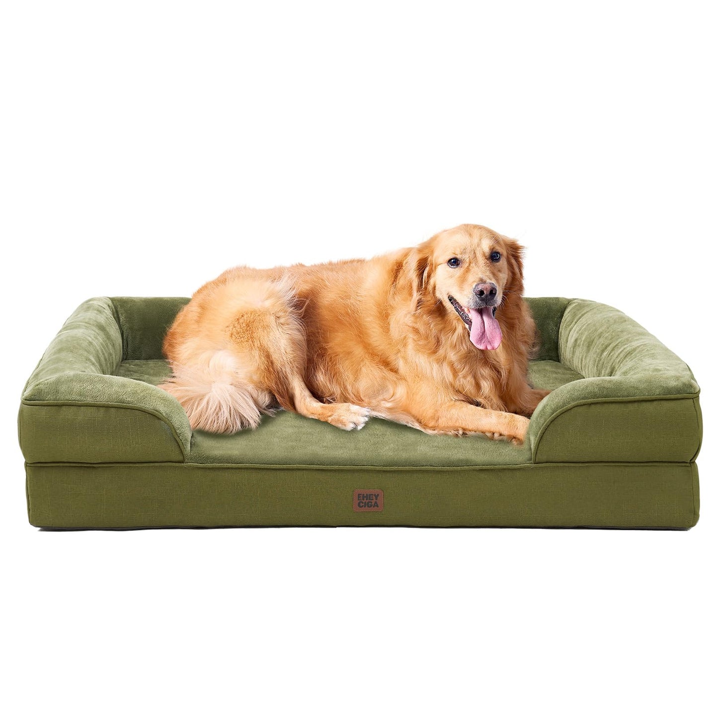 EHEYCIGA Orthopedic Dog Beds for Extra Large Dogs 44x32Inch, Waterproof Memory Foam XL Pet Bed with Sides, Non-Slip and Egg-Crate Foam Big Dog Couch Bed with Washable Removable Cover, Grey
