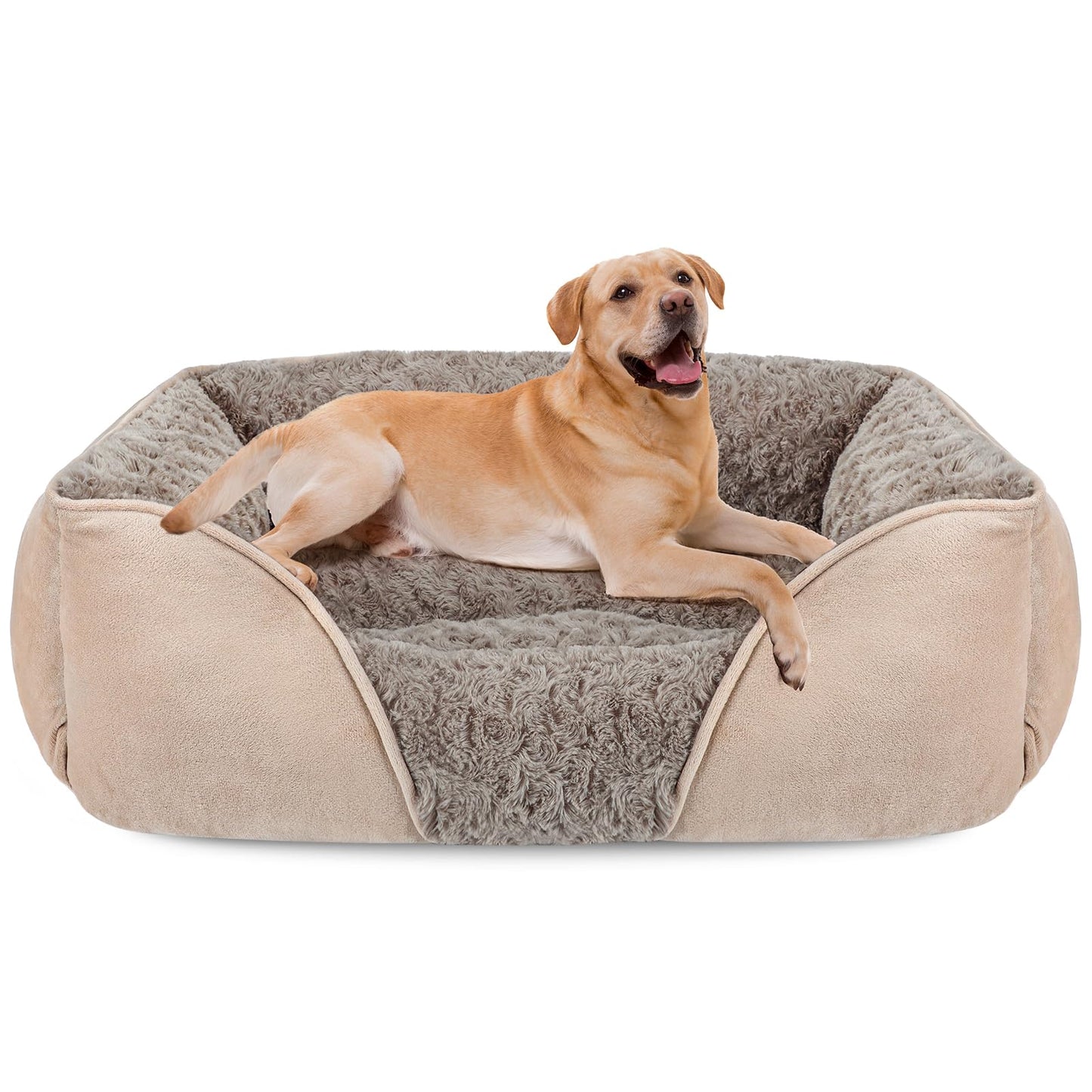 INVENHO Rectangle Washable Orthopedic Dog Bed for Small, Medium and Large Dogs, Soft Calming, Sleeping Puppy Bed Durable Pet Cuddler with Anti-Slip Bottom, S (20"x19"x6")