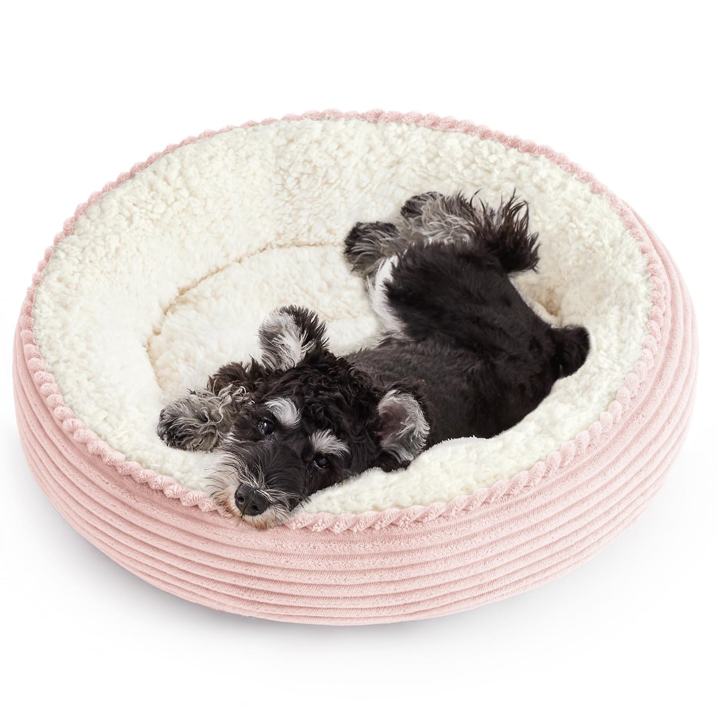 Love's cabin Round Donut Cat and Dog Cushion Bed, 20in Bed for Cats or Small Dogs, Anti-Slip & Water-Resistant Bottom, Super Soft Durable Fabric Pet Beds, Washable Luxury Cat & Dog Bed Gray