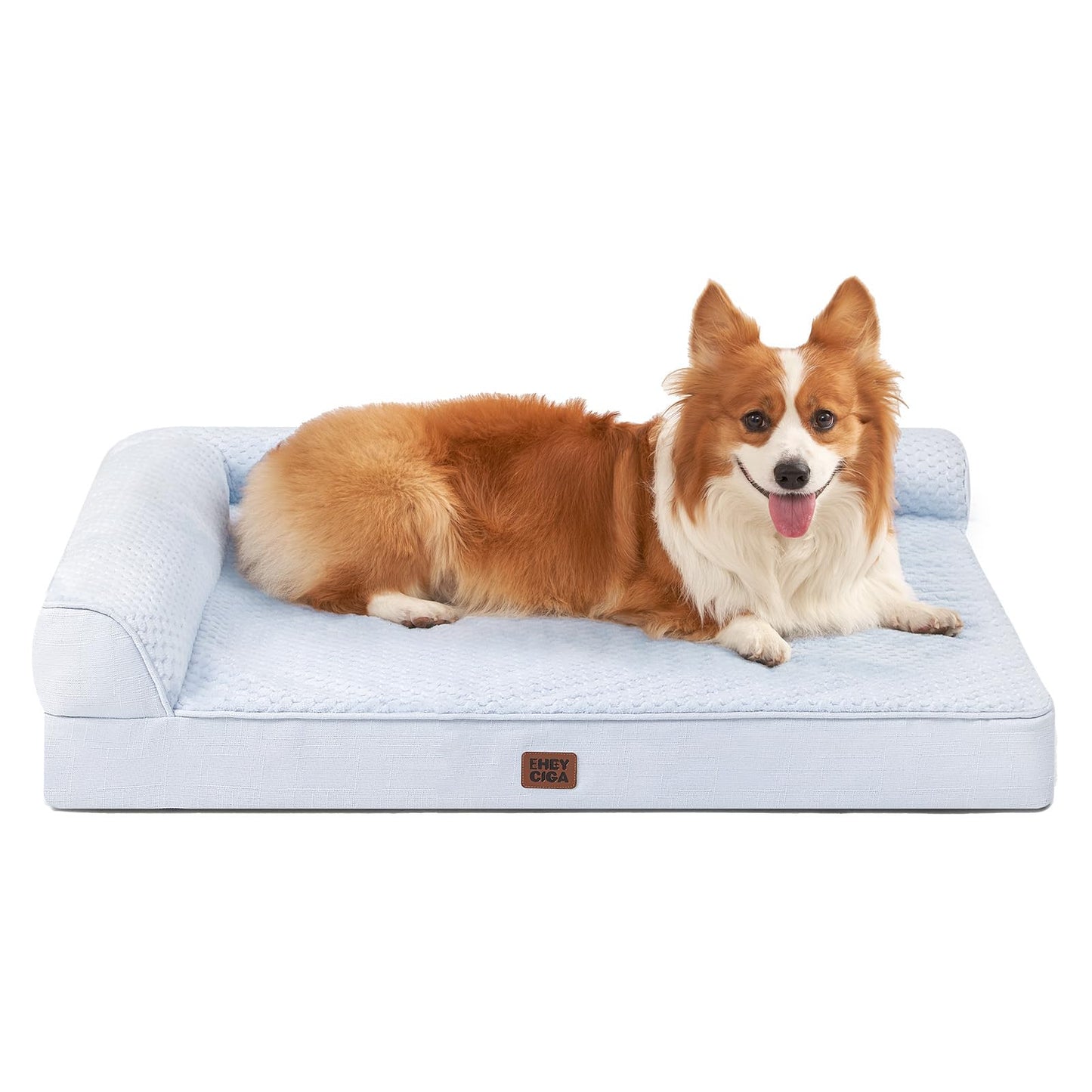 EHEYCIGA Orthopedic Dog Bed Medium Size Dogs, Memory Foam Dog Bed with Washable Removable Cover, Waterproof Pet Sofa Couch for Crate with Nonskid Bottom, 30x20x6, Grey