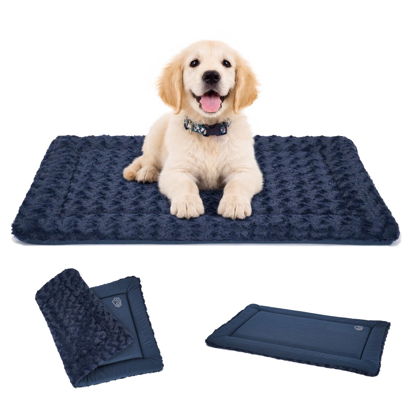 EMPSIGN Dog Crate Pad - Reversible Kennel Mat (Cool & Warm), Machine Washable, Cozy Star Pattern Sleeping Pad for Small Medium Large Dogs, All-Season Pet Bed, Suitable for 30"x20" Dog Crate, Grey
