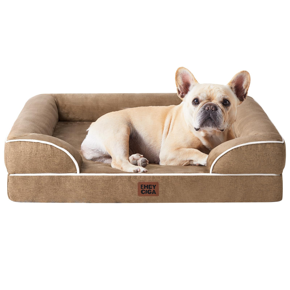 EHEYCIGA Orthopedic Dog Beds for Extra Large Dogs 44x32Inch, Waterproof Memory Foam XL Pet Bed with Sides, Non-Slip and Egg-Crate Foam Big Dog Couch Bed with Washable Removable Cover, Grey