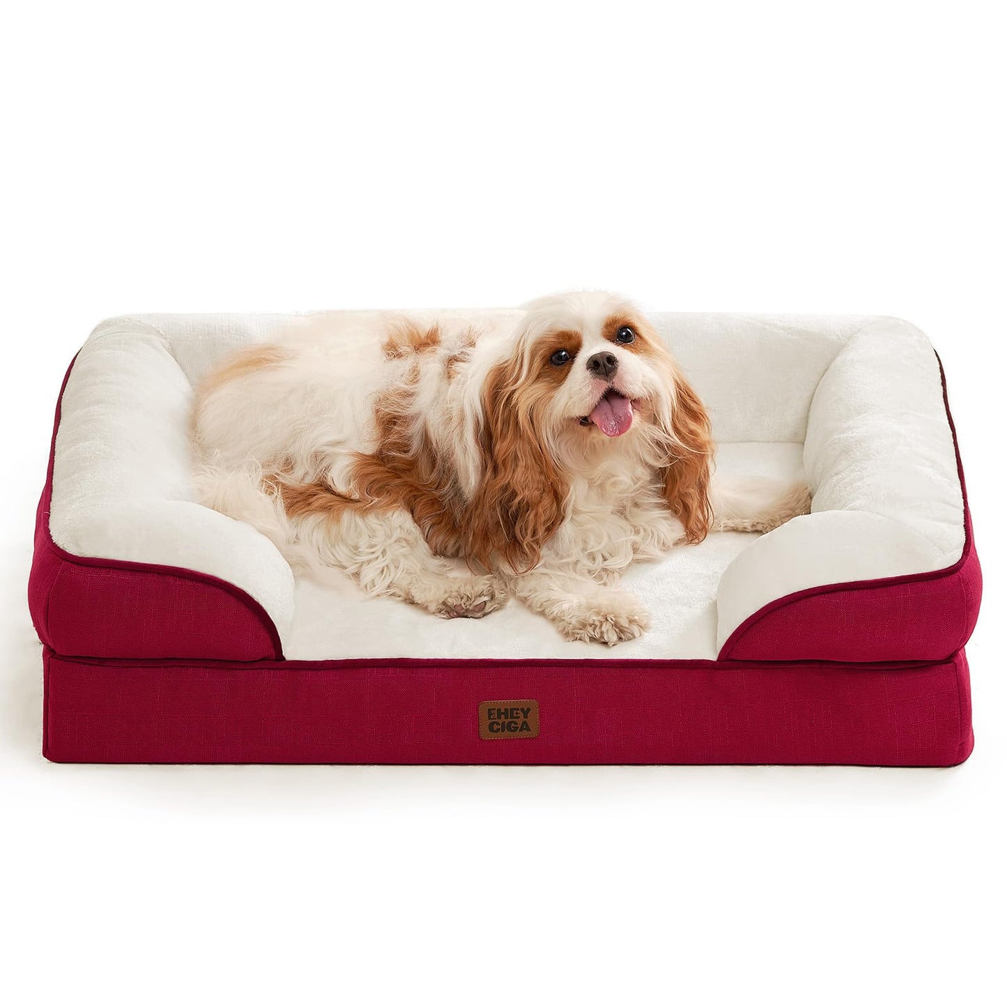 EHEYCIGA Orthopedic Dog Beds for Extra Large Dogs 44x32Inch, Waterproof Memory Foam XL Pet Bed with Sides, Non-Slip and Egg-Crate Foam Big Dog Couch Bed with Washable Removable Cover, Grey