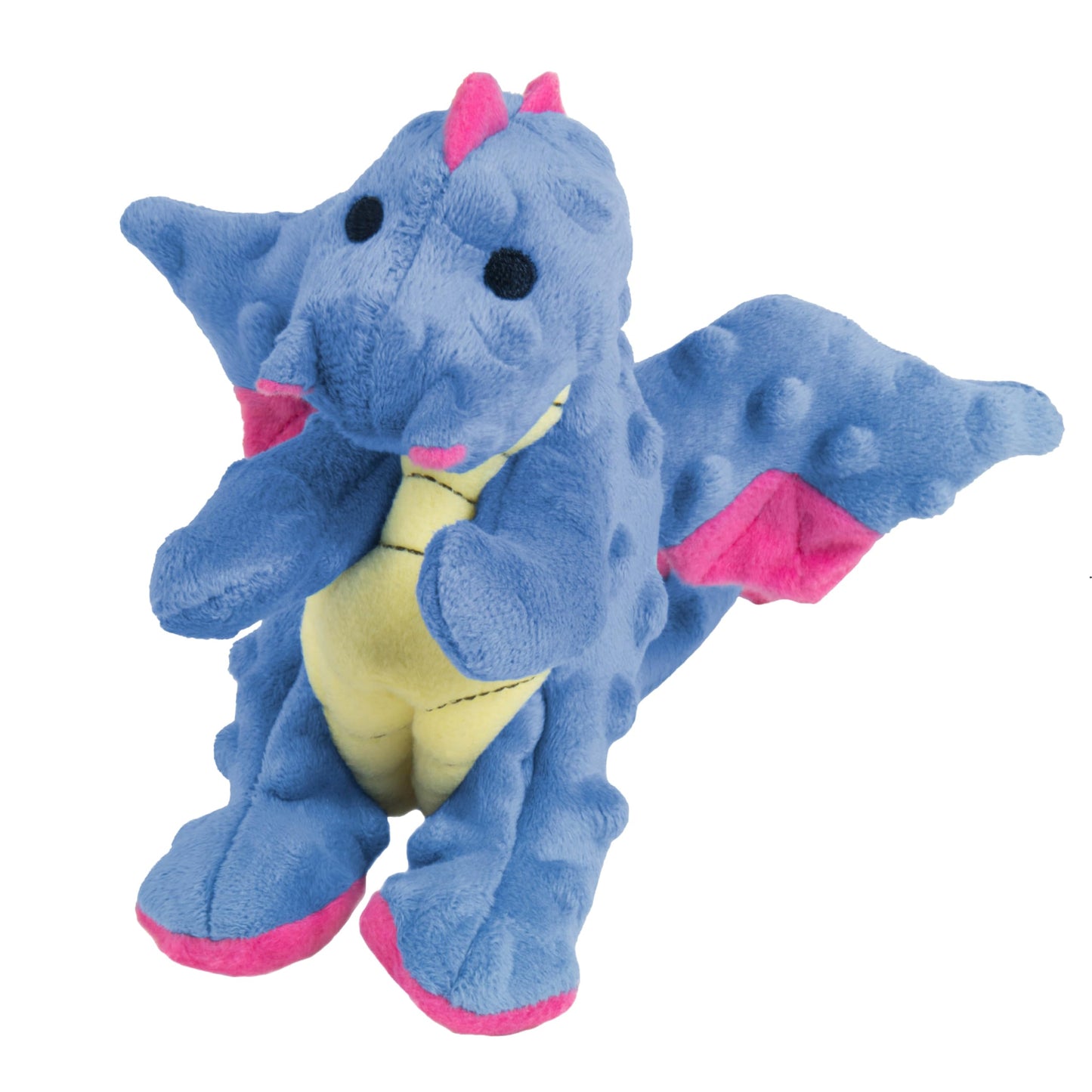 goDog Bubble Plush Dragons Squeaky Dog Toy, Chew Guard Technology - Coral, Large