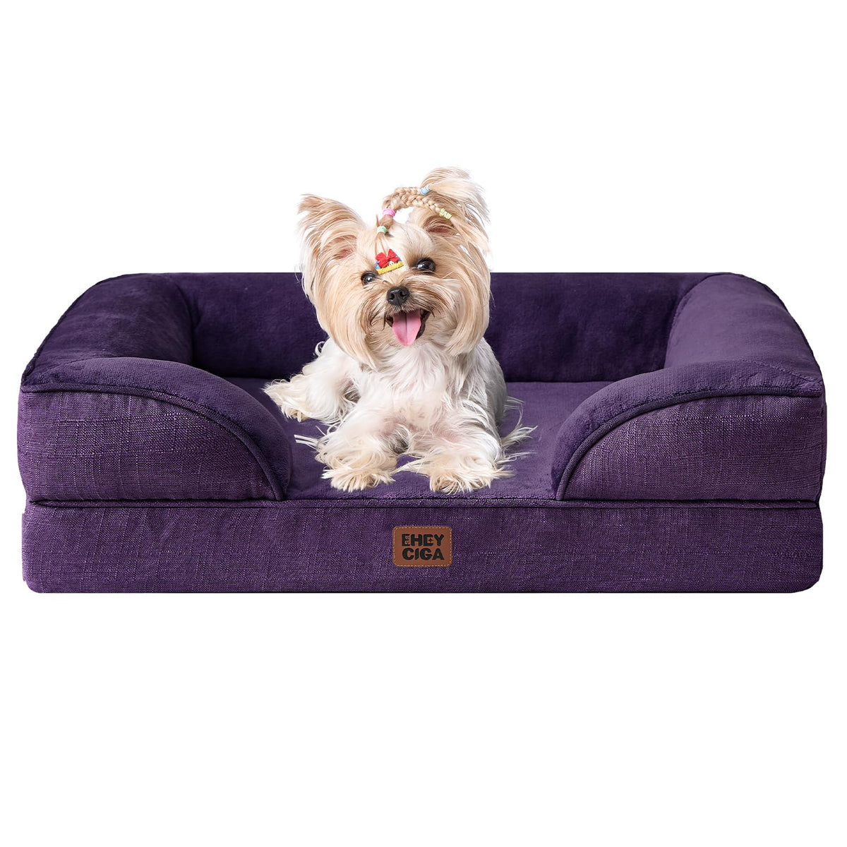 EHEYCIGA Orthopedic Dog Beds for Extra Large Dogs 44x32Inch, Waterproof Memory Foam XL Pet Bed with Sides, Non-Slip and Egg-Crate Foam Big Dog Couch Bed with Washable Removable Cover, Grey