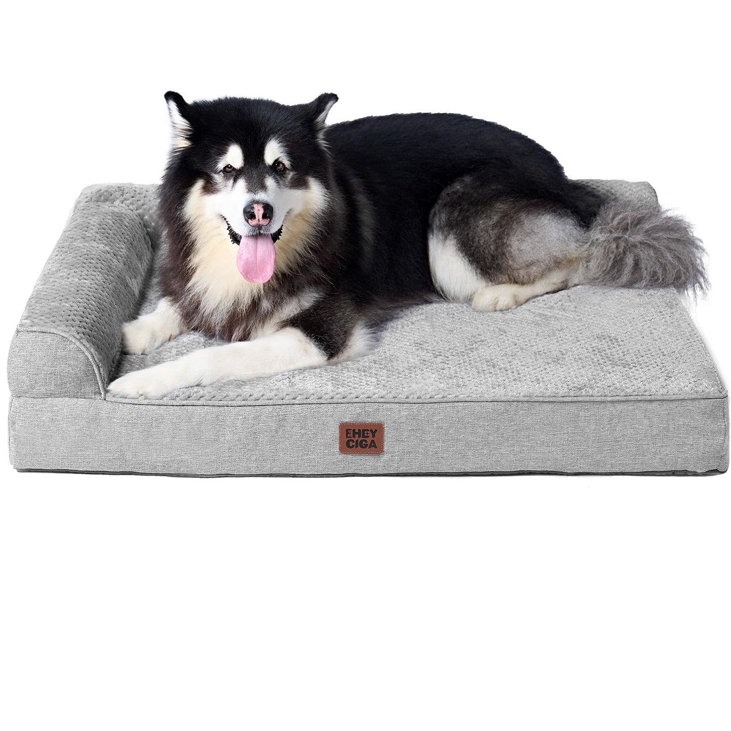 EHEYCIGA Orthopedic Dog Bed Medium Size Dogs, Memory Foam Dog Bed with Washable Removable Cover, Waterproof Pet Sofa Couch for Crate with Nonskid Bottom, 30x20x6, Grey