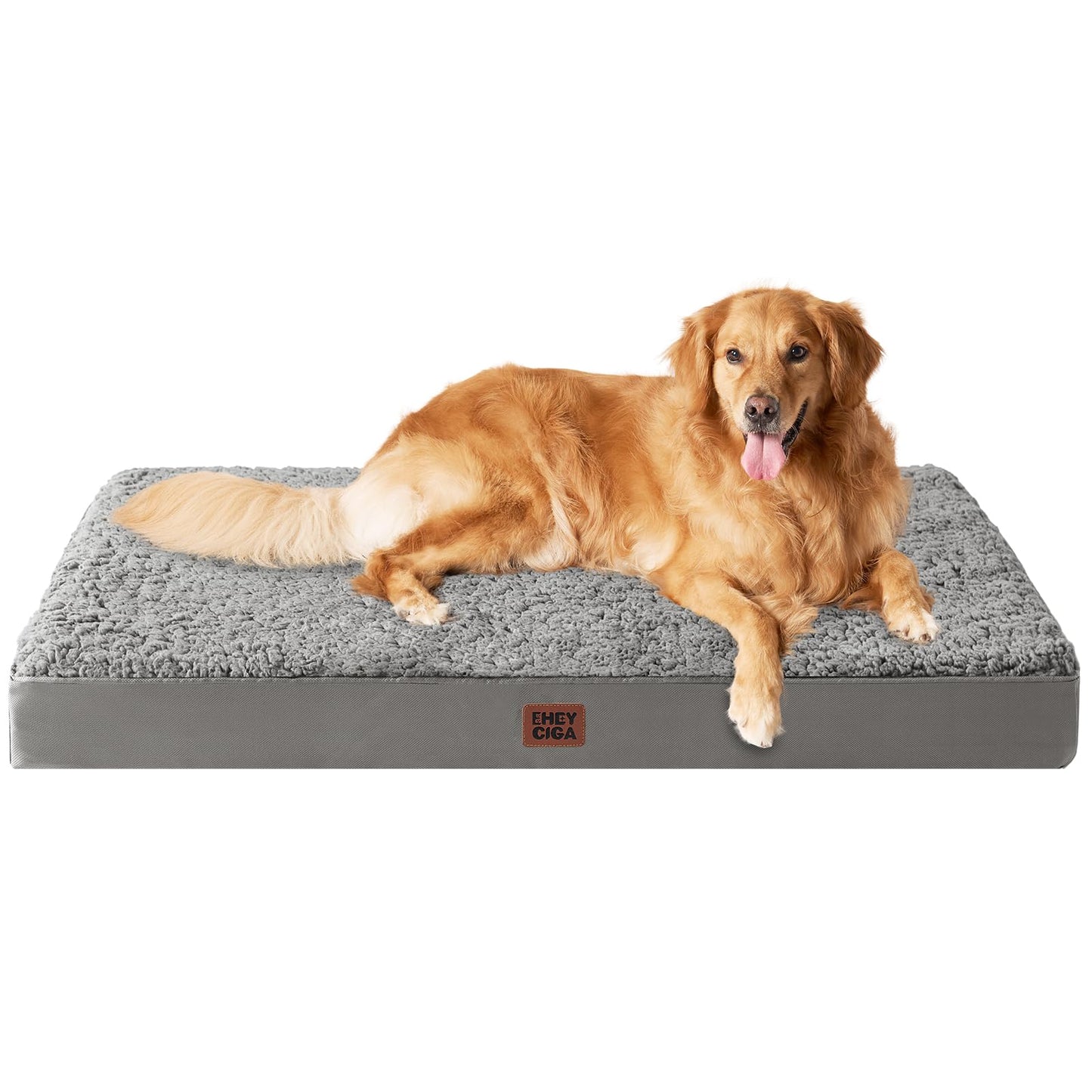 EHEYCIGA Orthopedic XL Dog Beds for Extra Large Dogs with Removable Washable Cover for Crate, Grey, 41x27