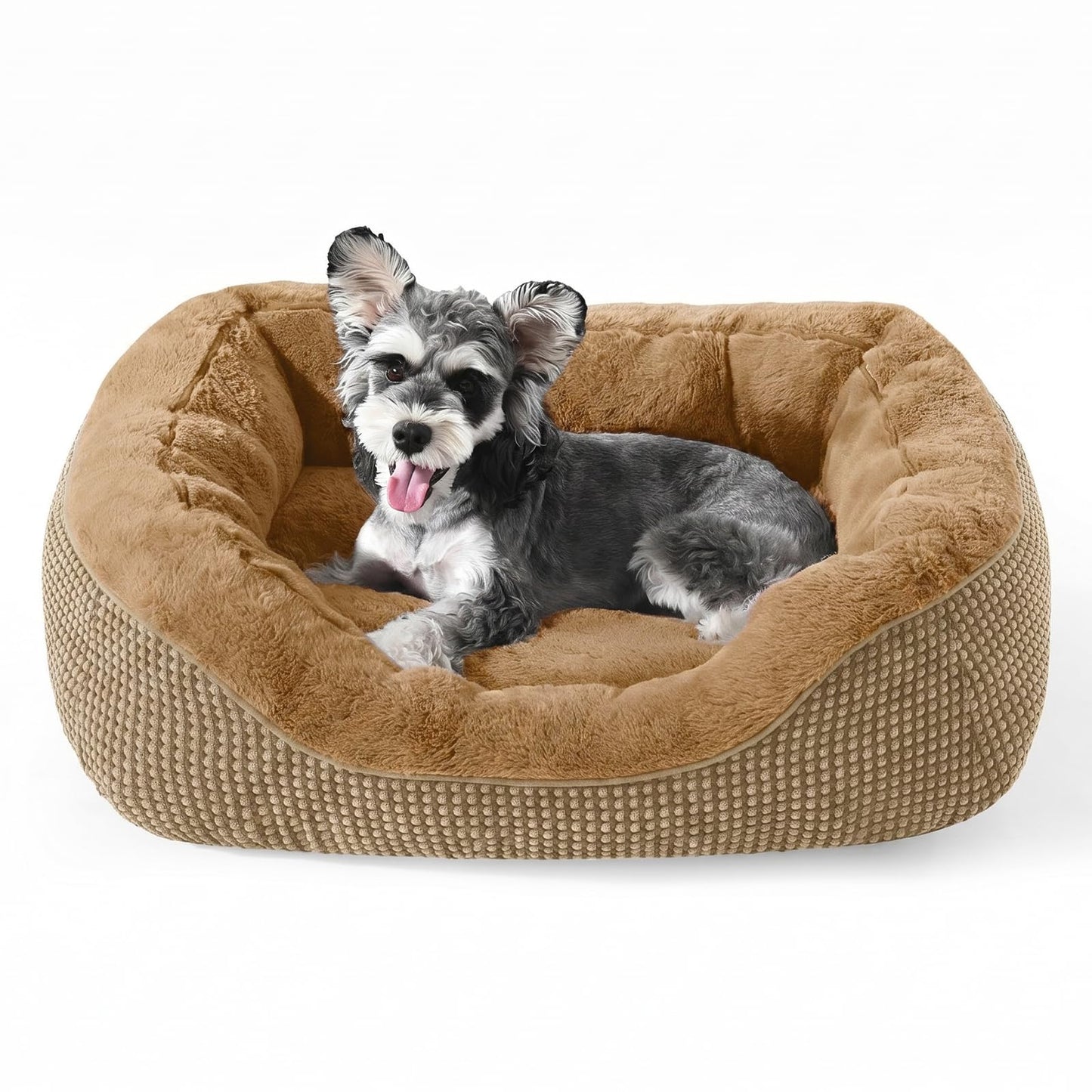 INVENHO Medium Dog Beds for Medium Dogs Washable, Rectangle Dog Bed Medium Size Dog, Orthopedic Dog Bed, Warming Soft Calming Sleeping Puppy Bed Durable Pet Bed with Anti-Slip Bottom M(30"x24"x9")
