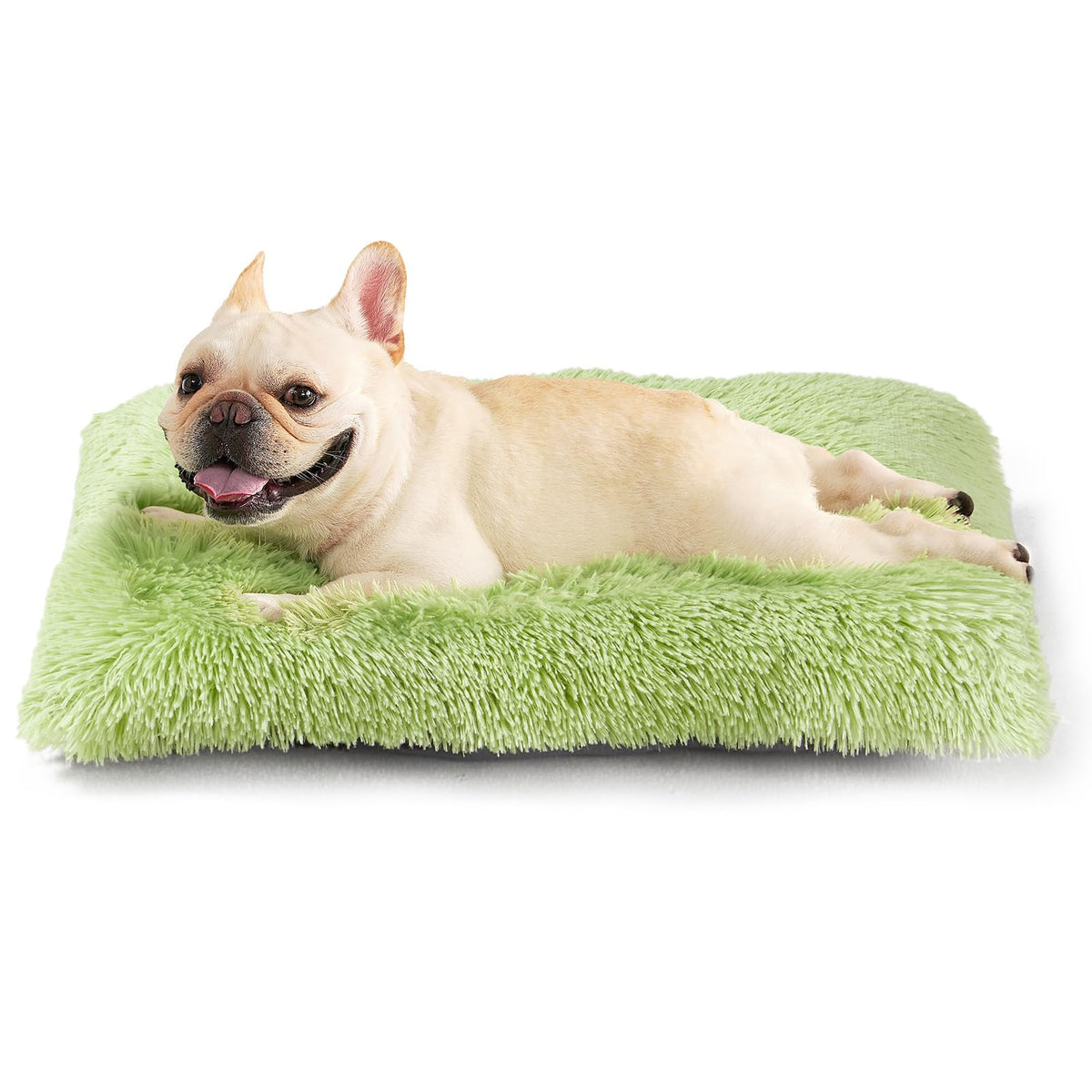 EHEYCIGA Fluffy Dog Crate Bed for Extra Large Dogs, Plush Faux Fur Pad, Calming Anti Anxiety XL Bed for Crate, Washable Soft Warm Dog Mat with Non-Slip Bottom, Grey