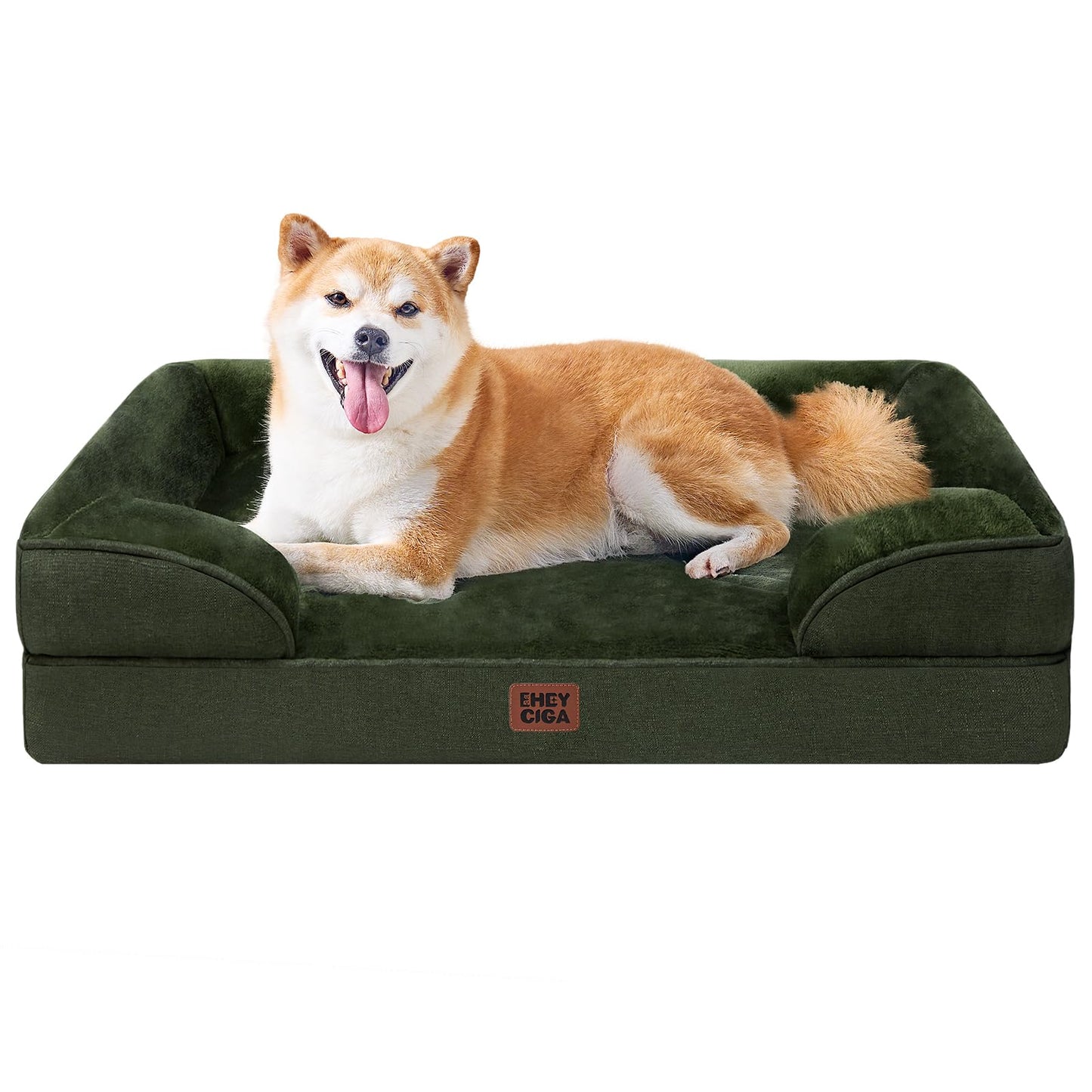 EHEYCIGA Orthopedic Dog Beds for Extra Large Dogs 44x32Inch, Waterproof Memory Foam XL Pet Bed with Sides, Non-Slip and Egg-Crate Foam Big Dog Couch Bed with Washable Removable Cover, Grey