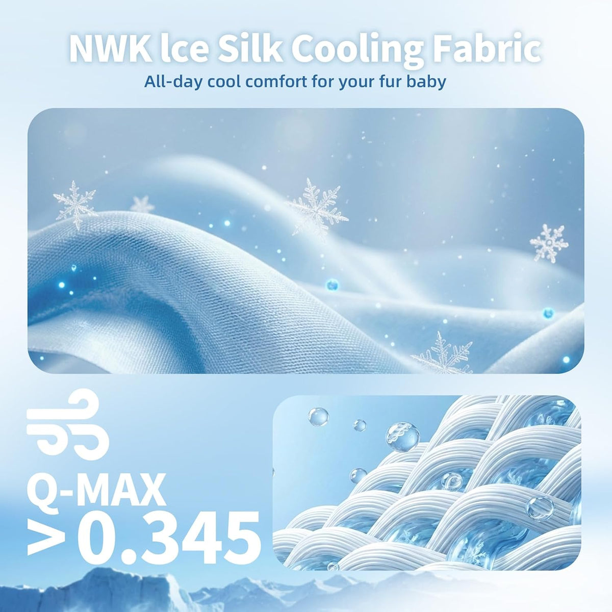 NWK Pet Cooling Mat -Q-Max>0.345 Ice Silk Cooling Mat for Dogs & Cats Portable & Washable Pet Cooling Blanket, Car Seats, Beds for Summer (Green Leaf, 20'' X 16'' X 0.3'')