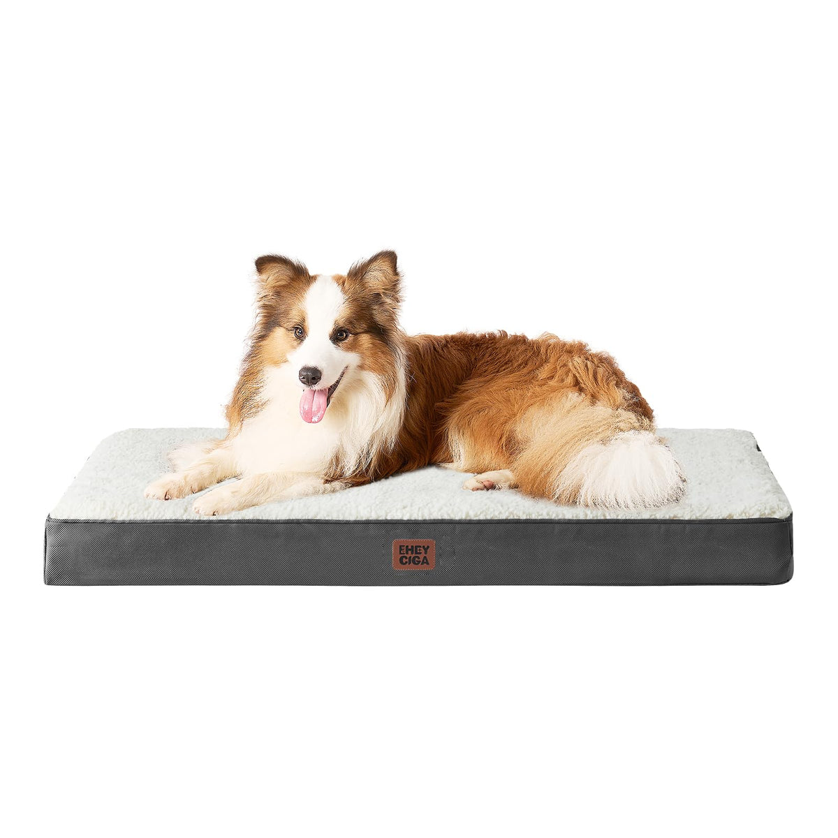 EHEYCIGA Orthopedic XL Dog Beds for Extra Large Dogs with Removable Washable Cover for Crate, Grey, 41x27