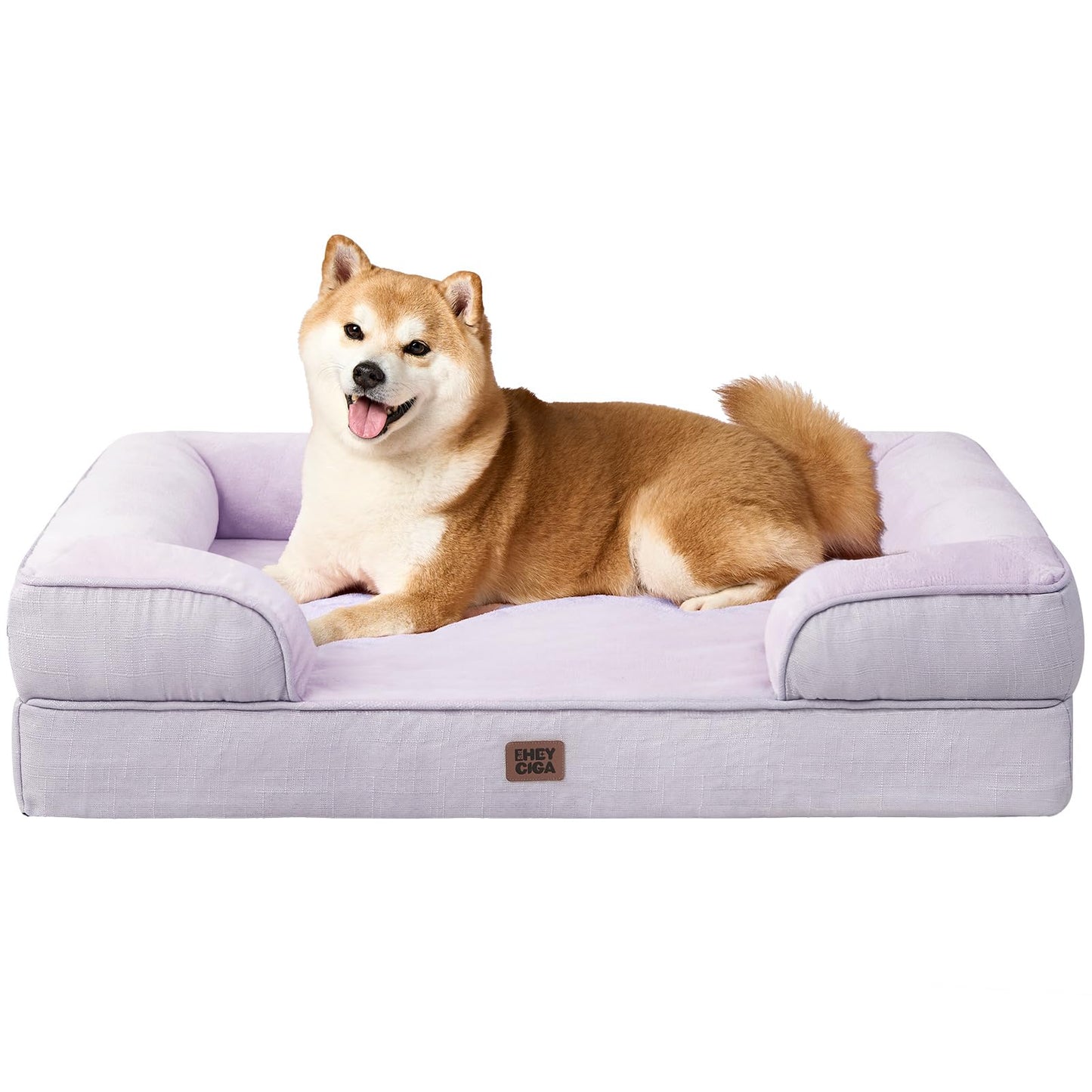 EHEYCIGA Orthopedic Dog Beds for Extra Large Dogs 44x32Inch, Waterproof Memory Foam XL Pet Bed with Sides, Non-Slip and Egg-Crate Foam Big Dog Couch Bed with Washable Removable Cover, Grey