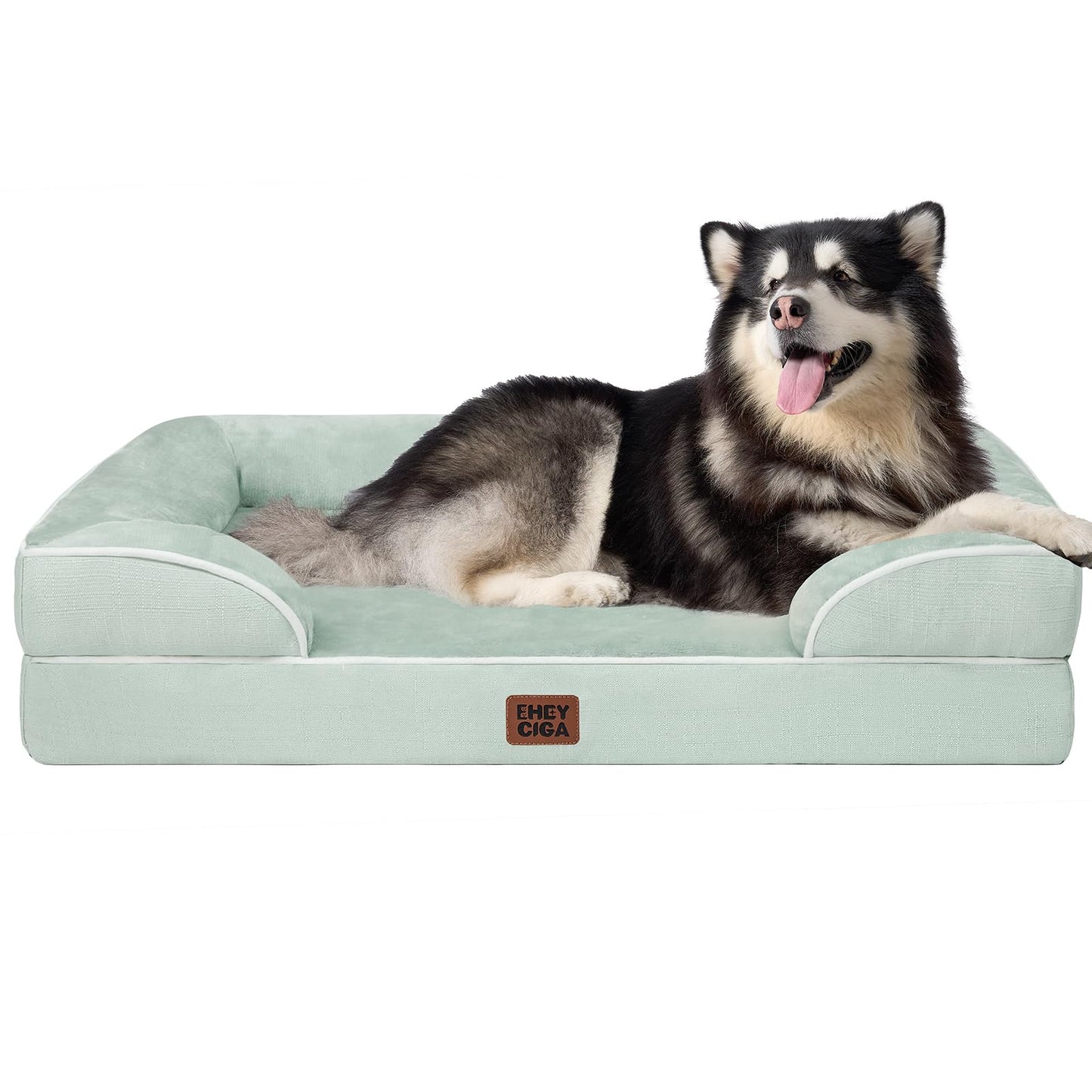 EHEYCIGA Orthopedic Dog Beds for Extra Large Dogs 44x32Inch, Waterproof Memory Foam XL Pet Bed with Sides, Non-Slip and Egg-Crate Foam Big Dog Couch Bed with Washable Removable Cover, Grey