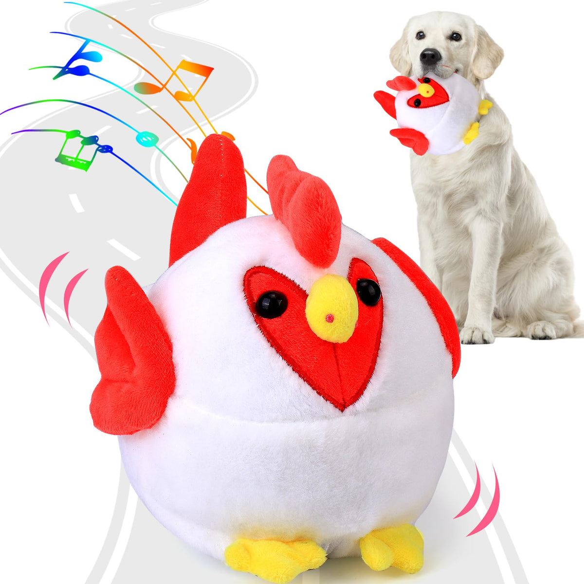 BABORUI Interactive Dog Toys Pig, Jumping Squeaky Dog Toys with Recording and Music Modes, Rechargeable Moving Dog Chew Toys for Small/Medium/Large Dogs to Keep Them Busy(Blue Pig)