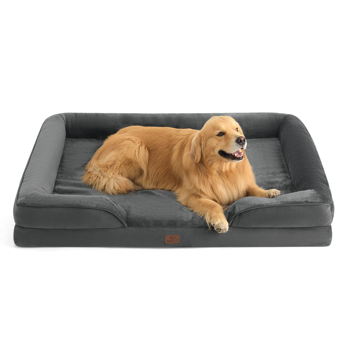 Bedsure Orthopedic Dog Bed Medium Size Dogs - Washable Small Medium Dog Cat Bed Waterproof, Comfort Cats Couch Sofa with Washable Removable Cover, Pets Bed with Nonskid Bottom, Grey, 28"