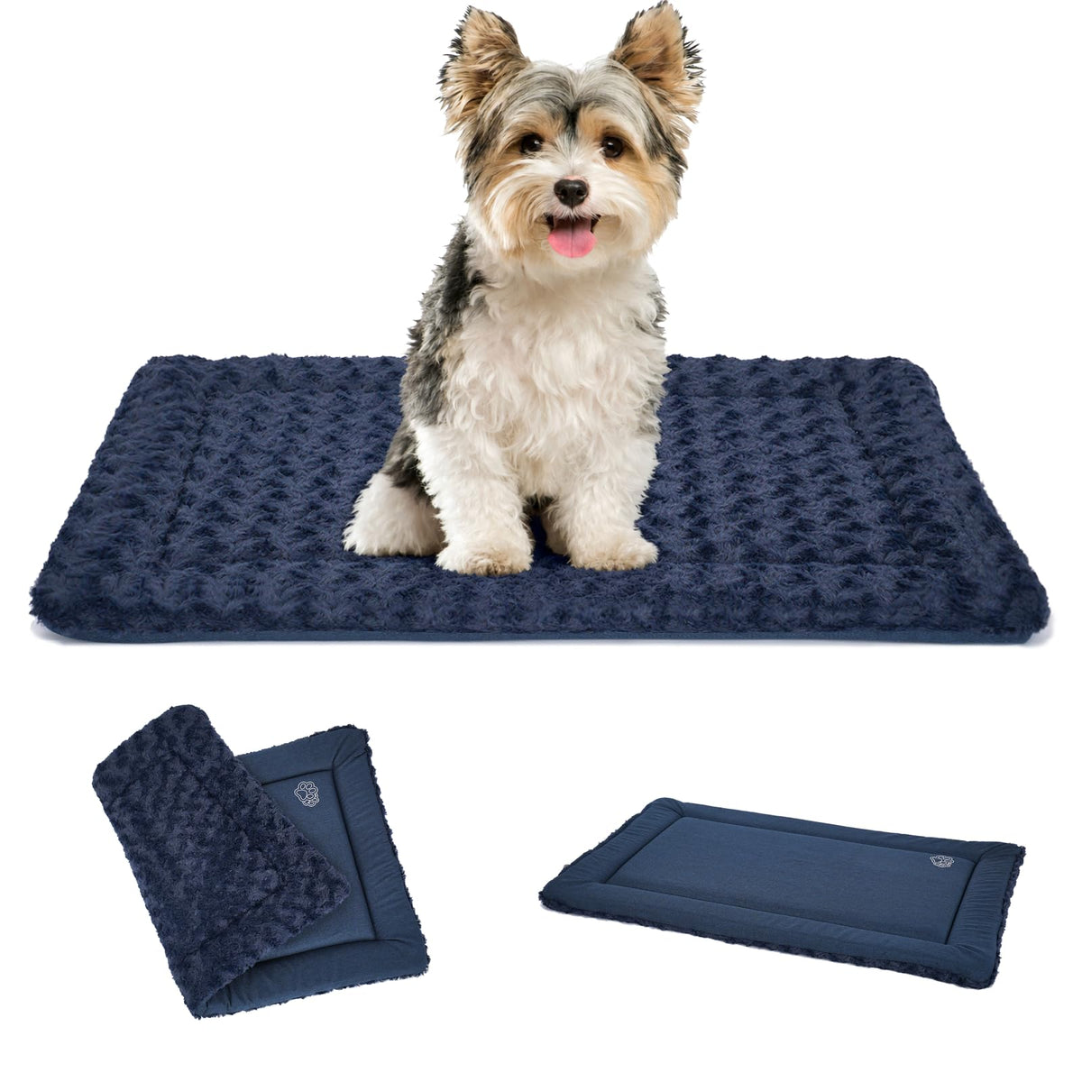 EMPSIGN Dog Crate Pad - Reversible Kennel Mat (Cool & Warm), Machine Washable, Cozy Star Pattern Sleeping Pad for Small Medium Large Dogs, All-Season Pet Bed, Suitable for 30"x20" Dog Crate, Grey