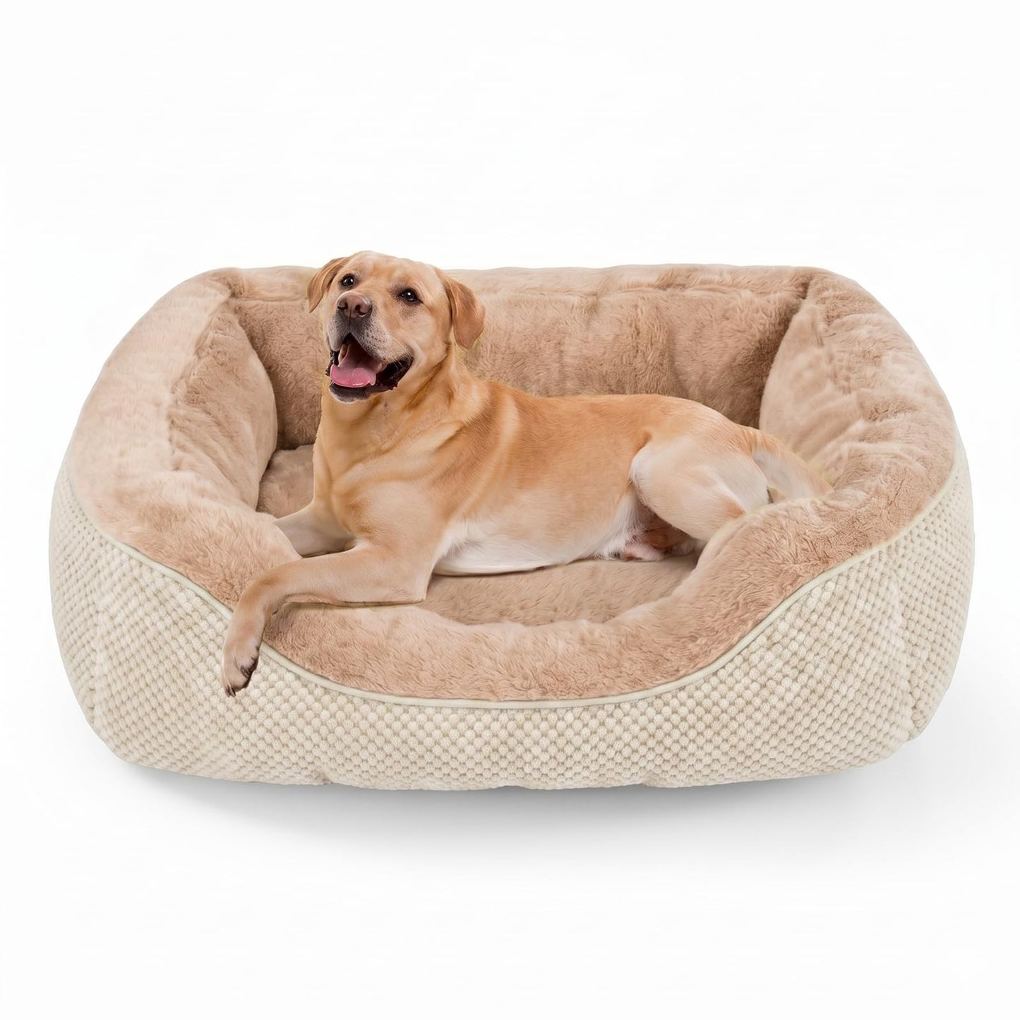INVENHO Medium Dog Beds for Medium Dogs Washable, Rectangle Dog Bed Medium Size Dog, Orthopedic Dog Bed, Warming Soft Calming Sleeping Puppy Bed Durable Pet Bed with Anti-Slip Bottom M(30"x24"x9")