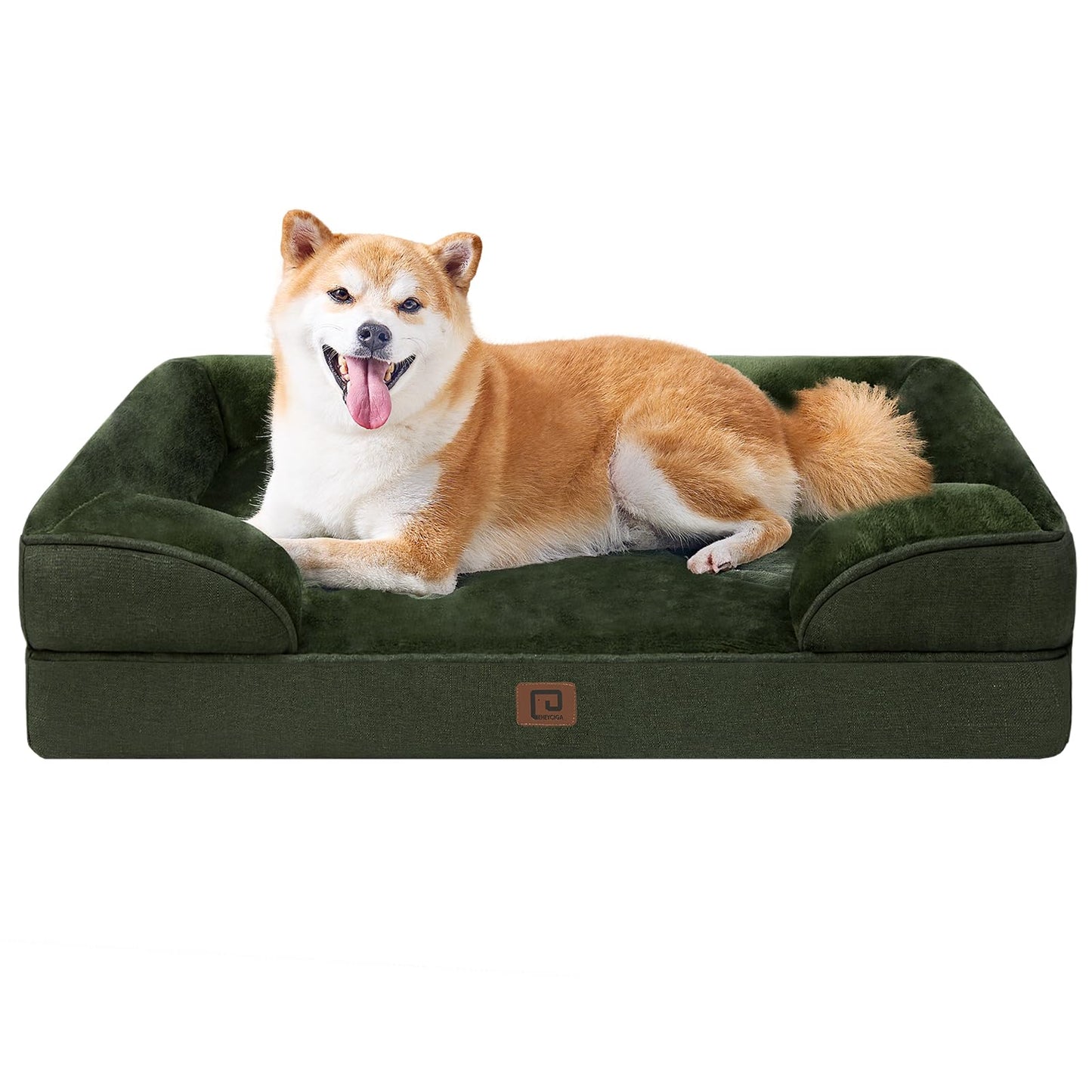 EHEYCIGA Orthopedic Dog Beds Large Sized Dog, Waterproof Memory Foam Pet Bed with Sides, Non-Slip Bottom Large Pet Bed with Washable Removable Cover, Grey
