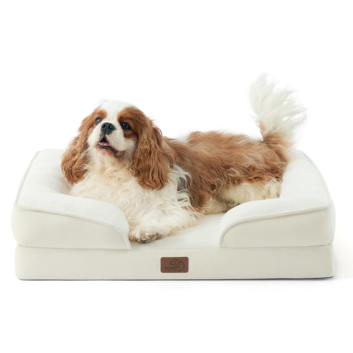 Bedsure Orthopedic Dog Bed Medium Size Dogs - Washable Small Medium Dog Cat Bed Waterproof, Comfort Cats Couch Sofa with Washable Removable Cover, Pets Bed with Nonskid Bottom, Grey, 28"