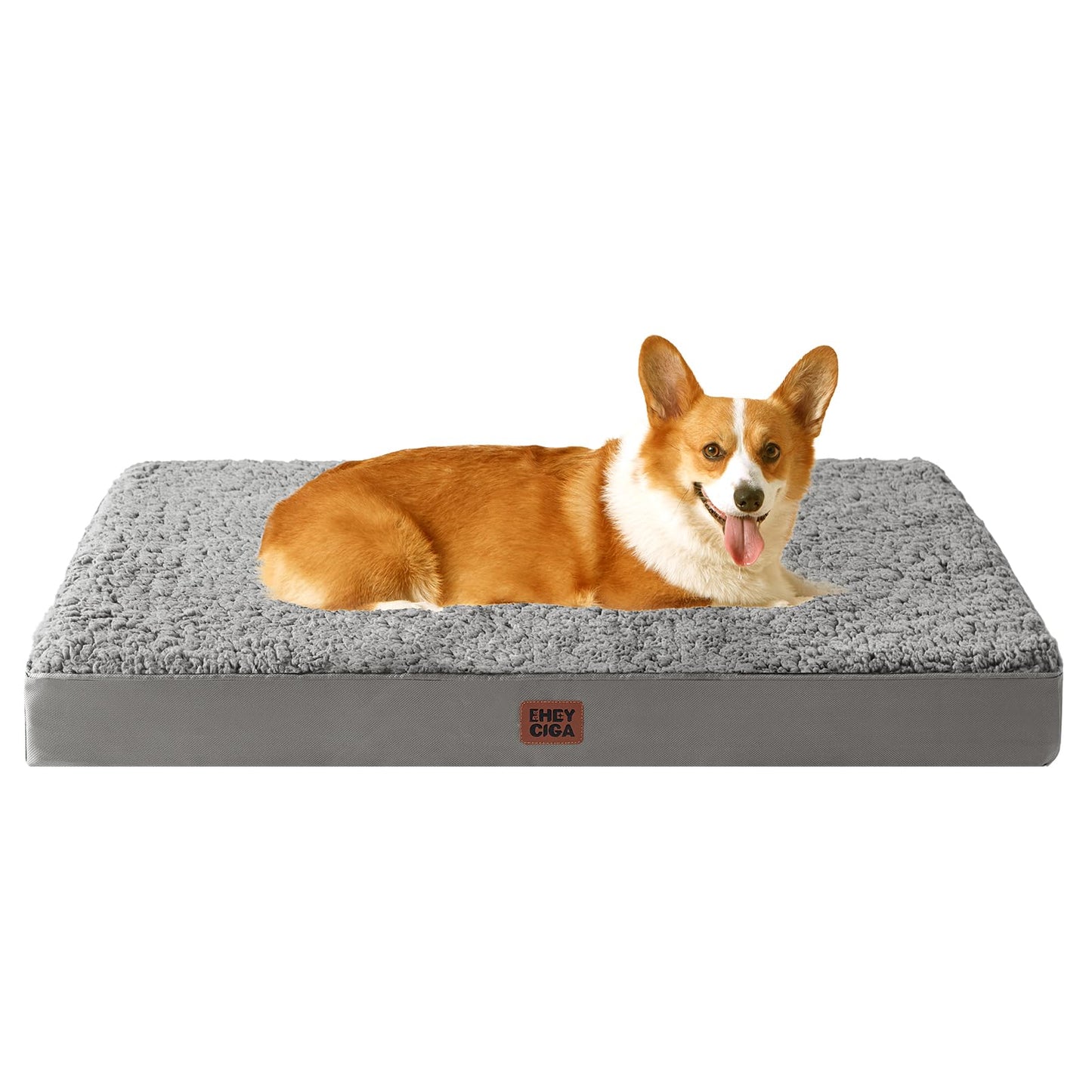 EHEYCIGA Orthopedic XL Dog Beds for Extra Large Dogs with Removable Washable Cover for Crate, Grey, 41x27