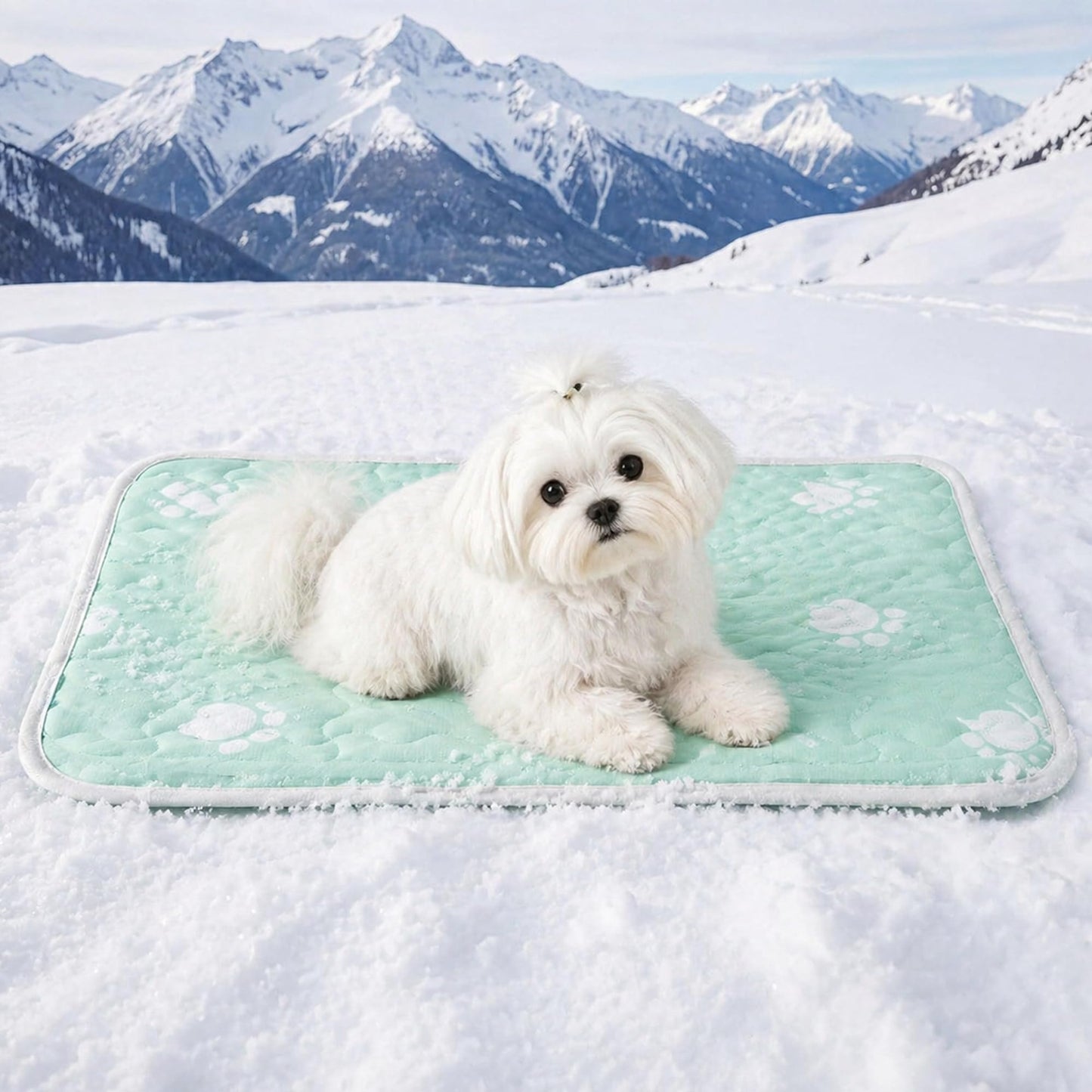 Waterpoof Cooling Mat for Small Dog, Q-Max>0.5 Breathable Cold Crate Pad for Puppy Cat, Washable Kennel Bed for Active Pet with Chill Soothing Fabric to Rapid Cooling, 24×18, Blue