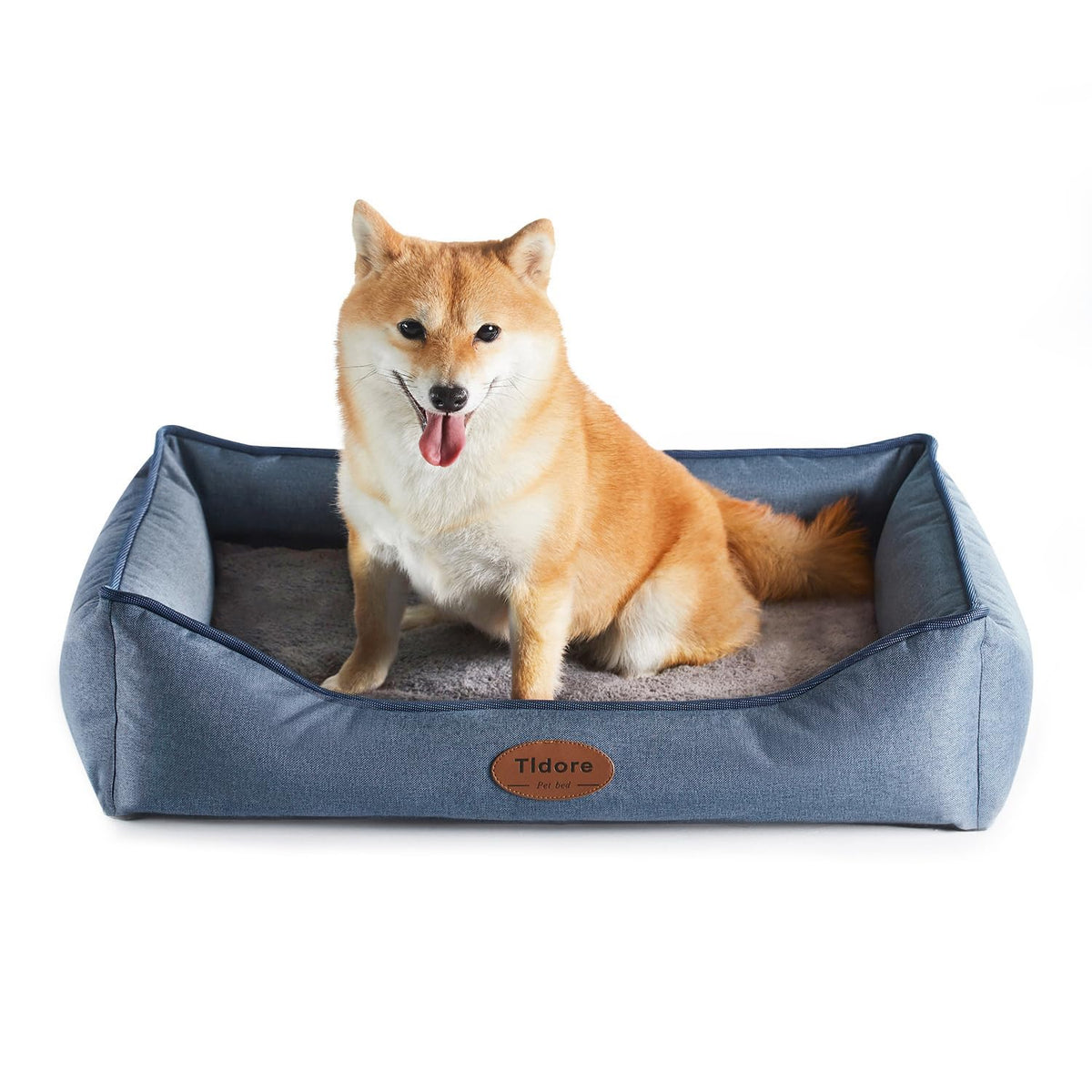 Tidore Orthopedic Dog Bed Medium Size Dog, Durable Egg Crate Foam Sofa Dog Bed with Washable Removable Cover, Waterproof Lining, Pet Beds for Medium Dogs, Navy