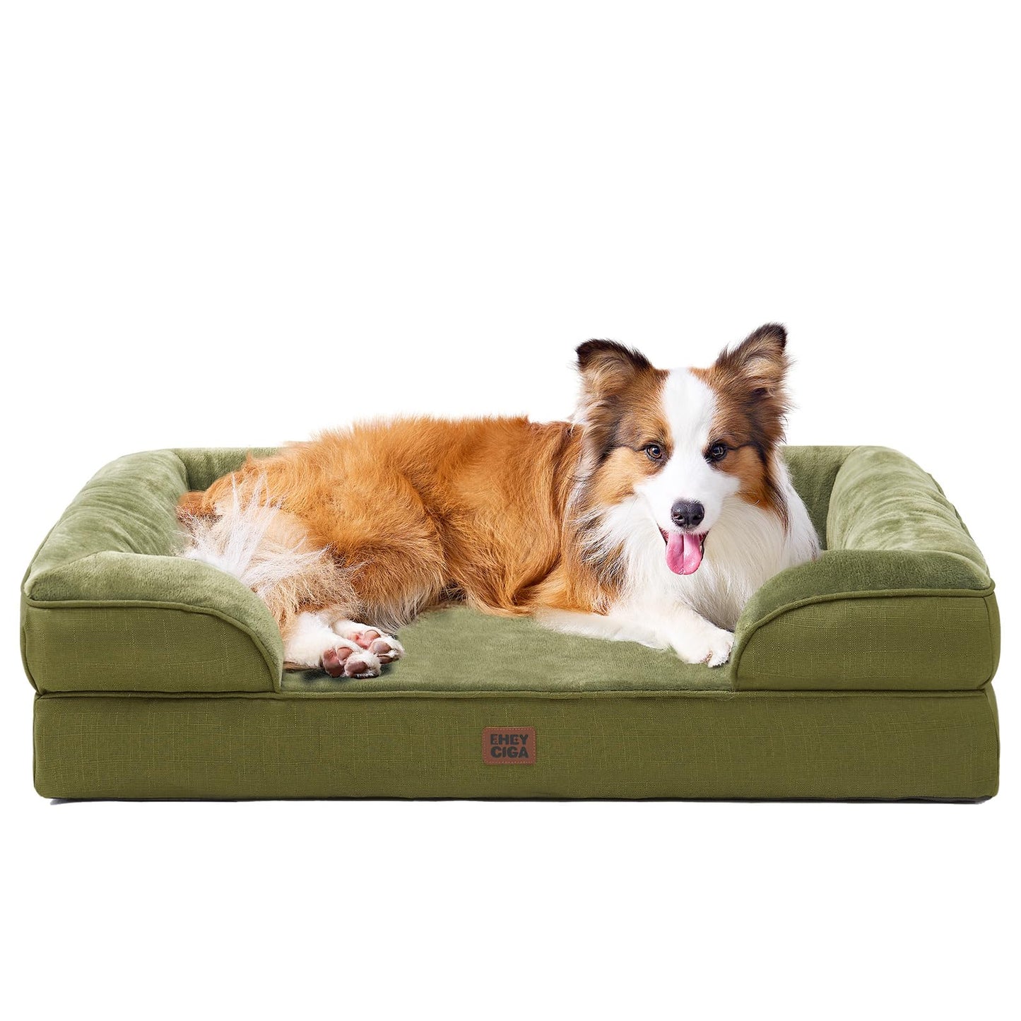 EHEYCIGA Orthopedic Dog Beds for Extra Large Dogs 44x32Inch, Waterproof Memory Foam XL Pet Bed with Sides, Non-Slip and Egg-Crate Foam Big Dog Couch Bed with Washable Removable Cover, Grey