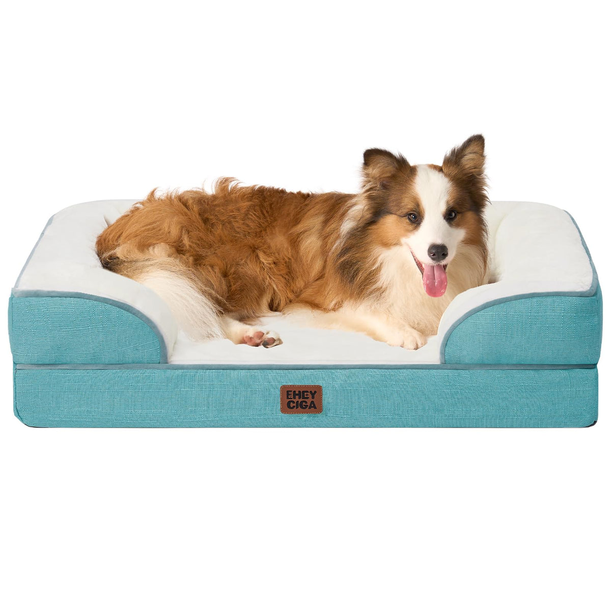 EHEYCIGA Orthopedic Dog Beds Large Sized Dog, Waterproof Memory Foam Pet Bed with Sides, Non-Slip Bottom Large Pet Bed with Washable Removable Cover, Grey