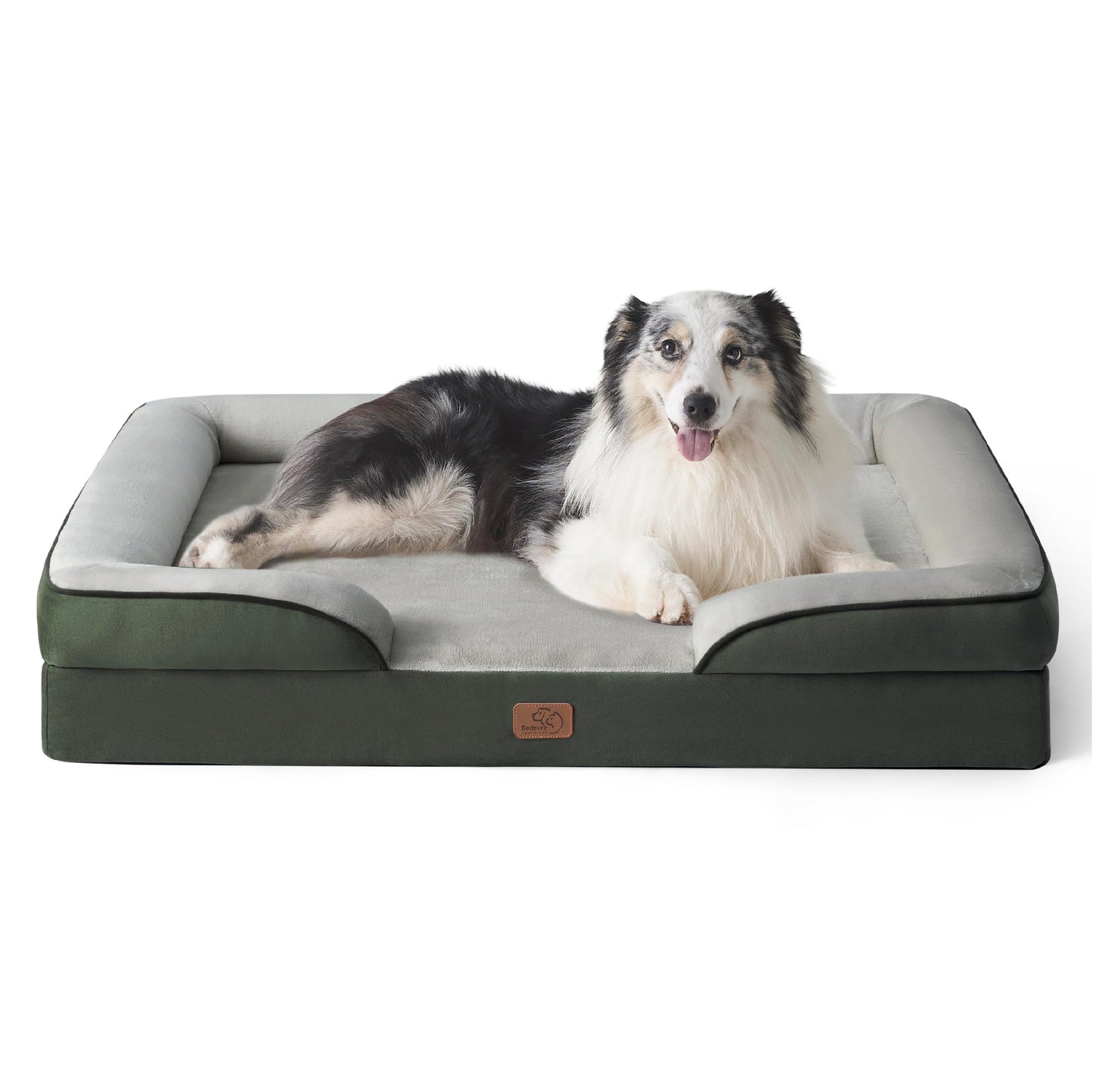 Bedsure Orthopedic Dog Bed Medium Size Dogs - Washable Small Medium Dog Cat Bed Waterproof, Comfort Cats Couch Sofa with Washable Removable Cover, Pets Bed with Nonskid Bottom, Grey, 28"