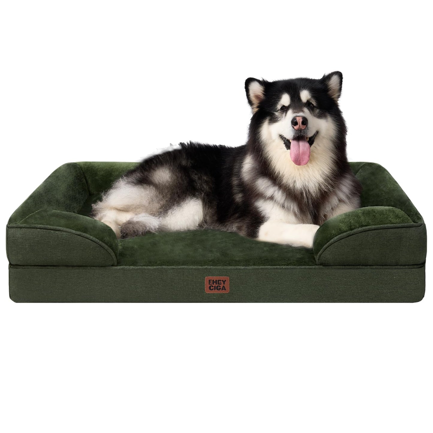EHEYCIGA Orthopedic Dog Beds for Extra Large Dogs 44x32Inch, Waterproof Memory Foam XL Pet Bed with Sides, Non-Slip and Egg-Crate Foam Big Dog Couch Bed with Washable Removable Cover, Grey