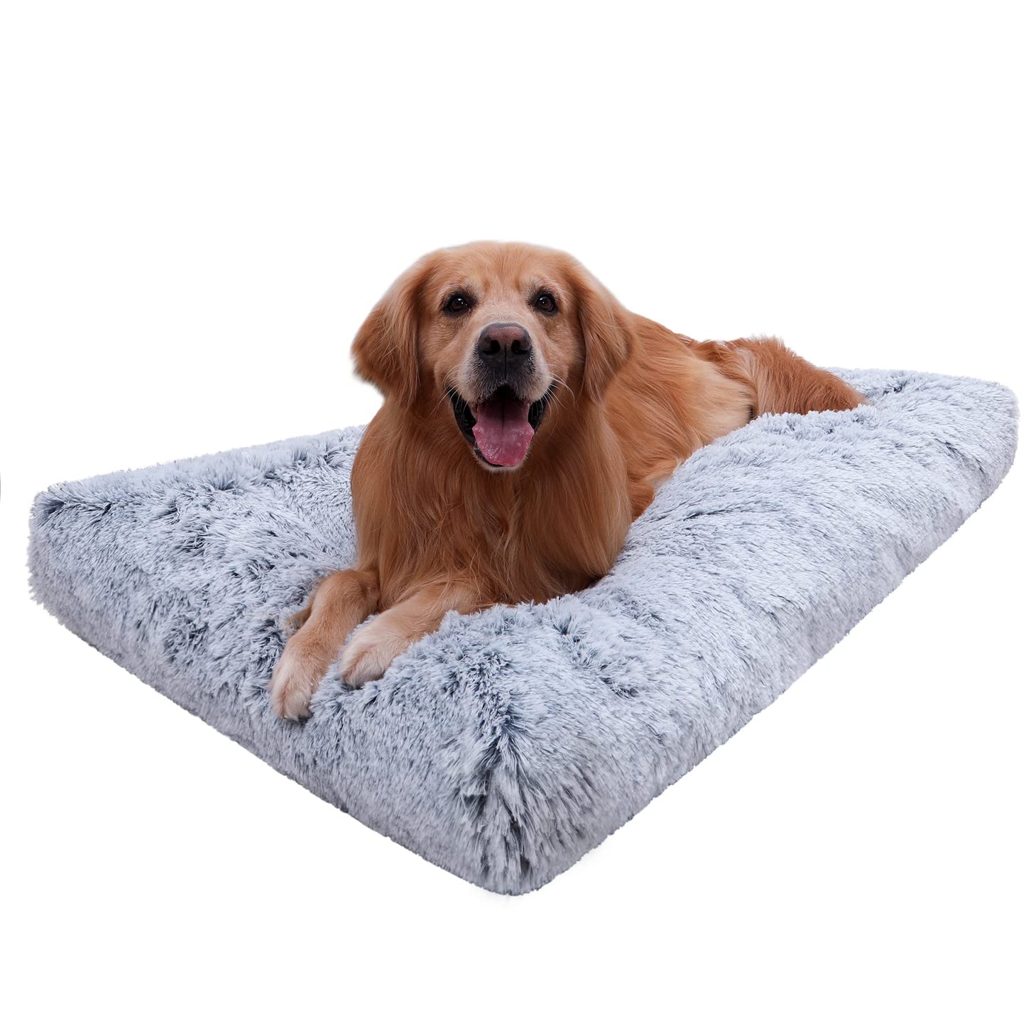 Vonabem Large Dog Bed Crate Pad 36 inch, Washable Pet Beds Medium Small Sized Dogs, Deluxe Plush Warm Anti-Slip Puppy Mats for Sleeping, Soft Kennel Pads 35 * 23 inch Grey