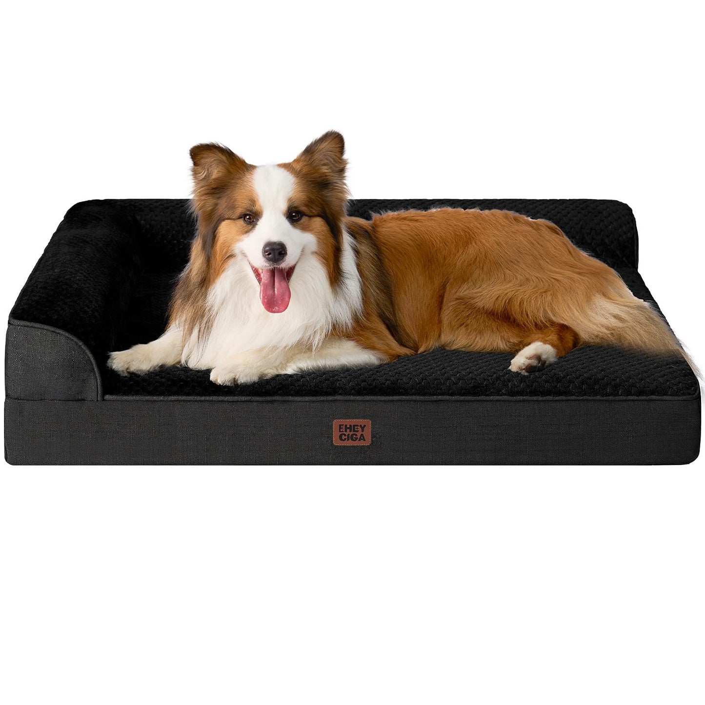 EHEYCIGA Orthopedic Dog Bed Medium Size Dogs, Memory Foam Dog Bed with Washable Removable Cover, Waterproof Pet Sofa Couch for Crate with Nonskid Bottom, 30x20x6, Grey