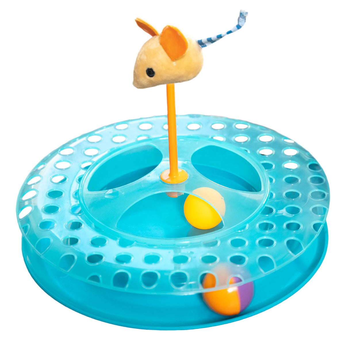 Catstages Tower of Tracks Cat Toy – 3-Level Track Tower with 6 Balls, Interactive Cat Toy for Indoor Enrichment