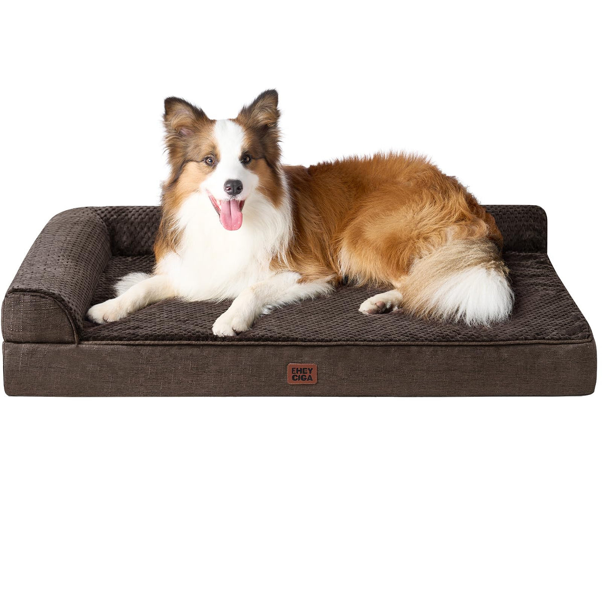 EHEYCIGA Orthopedic Dog Bed Medium Size Dogs, Memory Foam Dog Bed with Washable Removable Cover, Waterproof Pet Sofa Couch for Crate with Nonskid Bottom, 30x20x6, Grey
