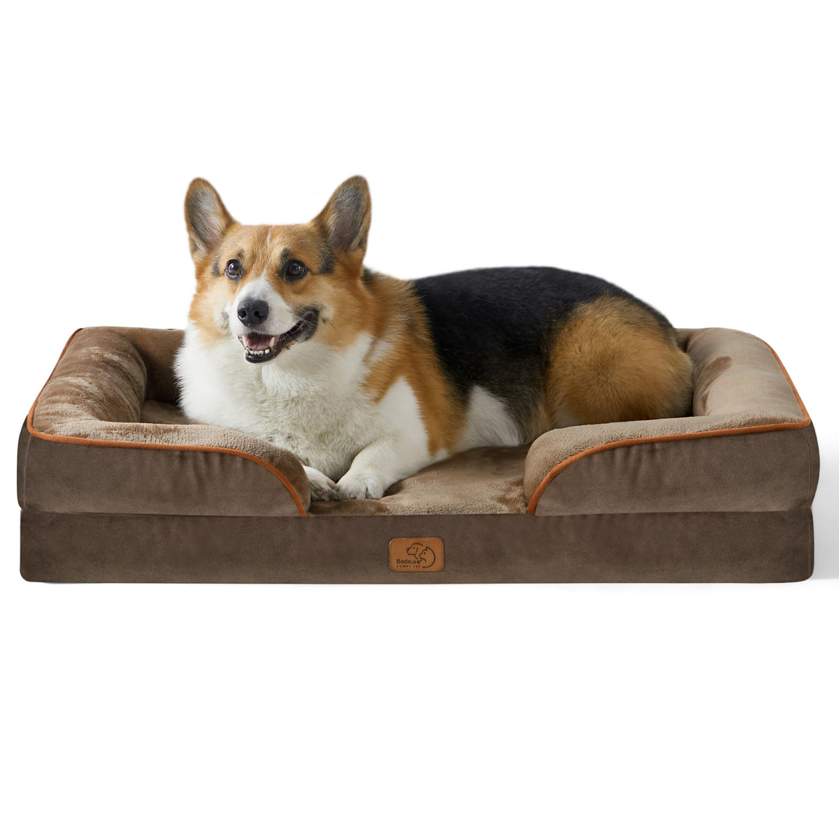 Bedsure Orthopedic Dog Bed Medium Size Dogs - Washable Small Medium Dog Cat Bed Waterproof, Comfort Cats Couch Sofa with Washable Removable Cover, Pets Bed with Nonskid Bottom, Grey, 28"