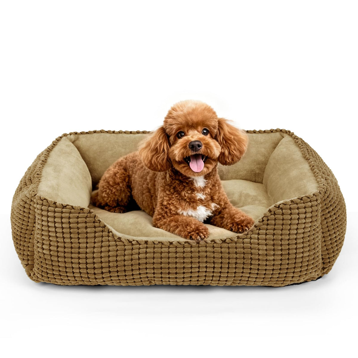 MIXJOY Dog Bed for Large Medium Small Dogs, Rectangle Washable Sleeping Puppy Bed, Soft Calming Cat Beds for Indoor Cats, Orthopedic Pet Sofa Bed, Anti-Slip Bottom with Multiple Size (20'', Grey)