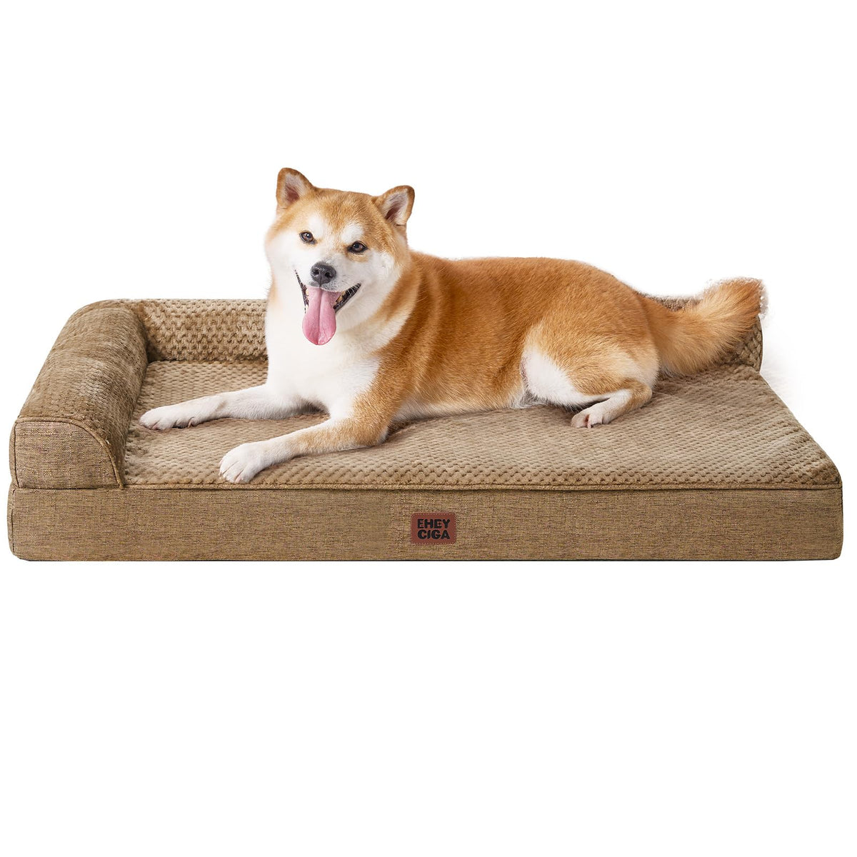 EHEYCIGA Orthopedic Dog Bed Medium Size Dogs, Memory Foam Dog Bed with Washable Removable Cover, Waterproof Pet Sofa Couch for Crate with Nonskid Bottom, 30x20x6, Grey