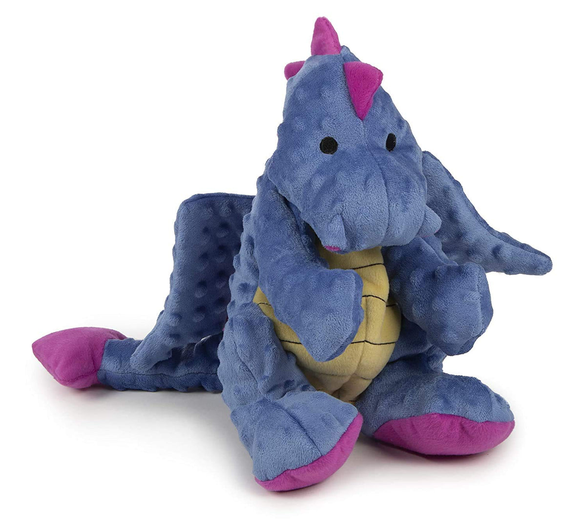 goDog Bubble Plush Dragons Squeaky Dog Toy, Chew Guard Technology - Coral, Large
