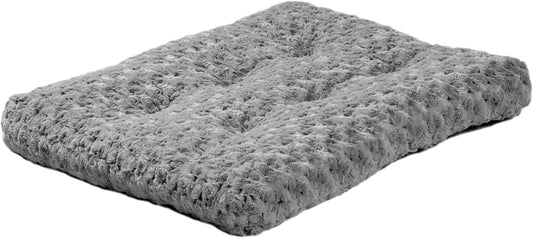 MidWest Homes for Pets Small QuietTime Deluxe Gray Ombré Swirl Plush Pet Bed, Machine Washable, Non-Skid Bottom, Soft Crate Mat for 24-inch Crates