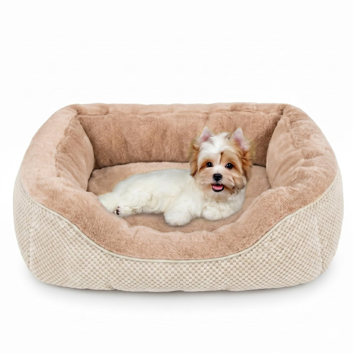 INVENHO Medium Dog Beds for Medium Dogs Washable, Rectangle Dog Bed Medium Size Dog, Orthopedic Dog Bed, Warming Soft Calming Sleeping Puppy Bed Durable Pet Bed with Anti-Slip Bottom M(30"x24"x9")