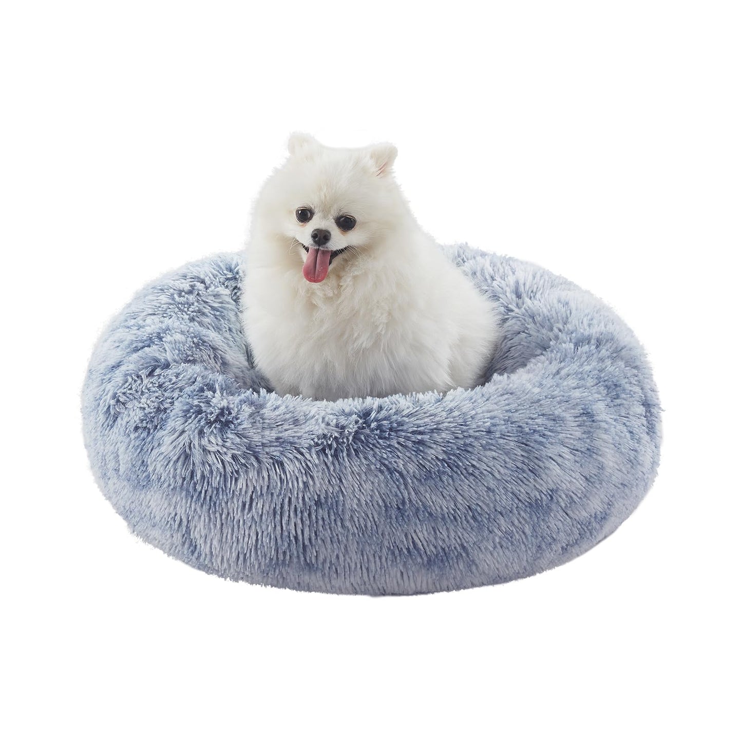 36 inches Donut Dog Bed for Large Dogs - Calming Fluffy Round Pet Bed with Removable & Washable Cover,Fits up to 80 lbs Pets (Dark Grey,Large)